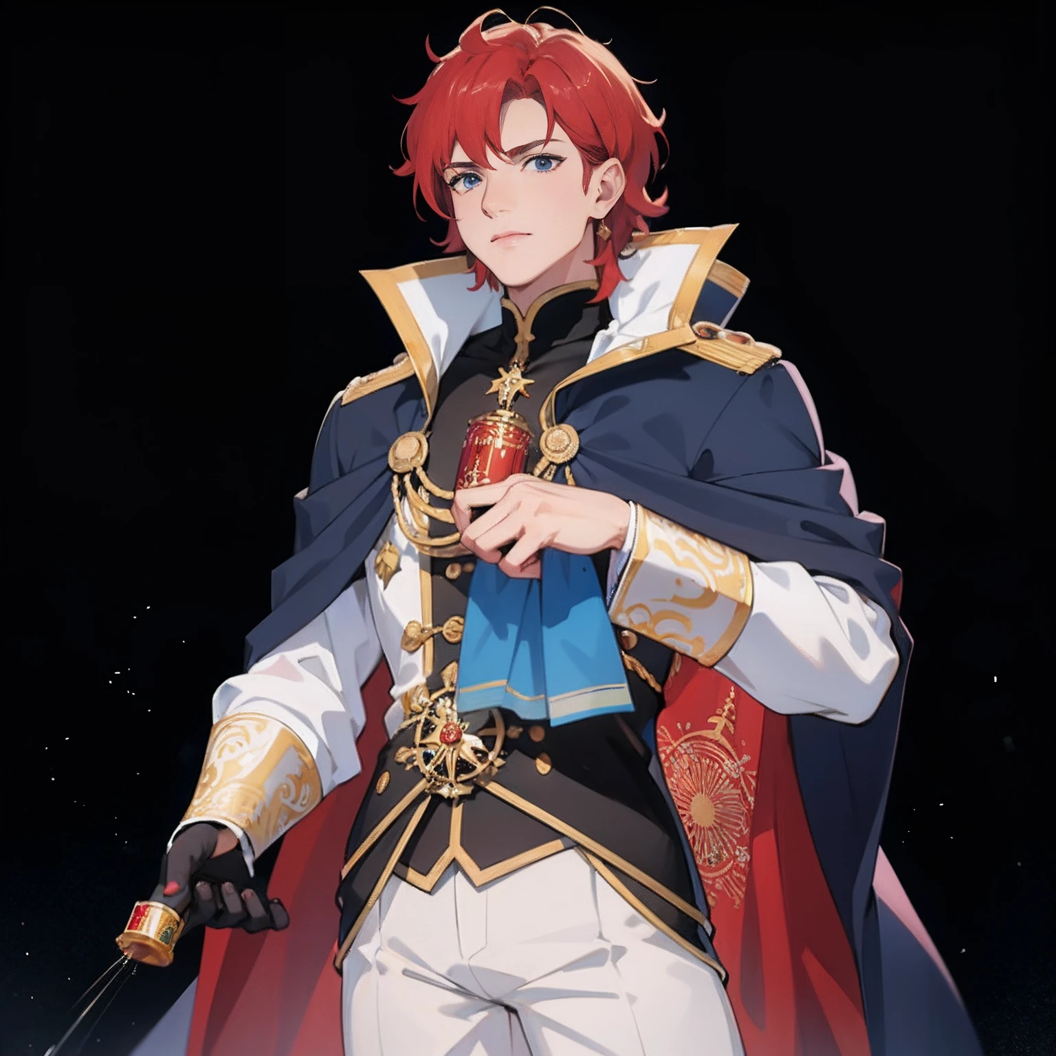 hombre masculino principe pelirojo con corona