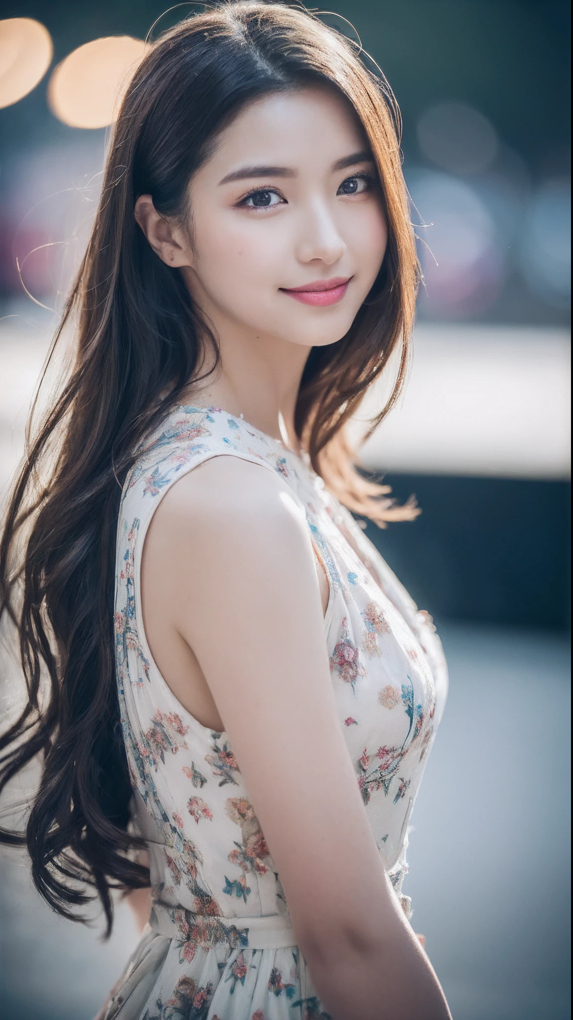 Mustepiece, top quality, illustration, ultra-definition, fine details, high resolution, 8K wallpaper, perfect dynamic composition, beautiful detailed eyes, wearing a dress, natural colored lips, random cute pose, perfect and beautiful face, cute, sexy face, sunset, ecstasy face, feminine face, (cherry blossoms, cherry blossoms, falling cherry blossom petals, cherry blossom blizzard, falling petals), waving in the wind Hair, hair fluttering, pink cherry blossoms, petals dancing, cherry blossom snowstorm, wonderful scenery, sunrise, background sun, wind,