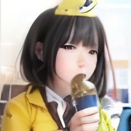 anime girl eating ice cream with a duck on top of her head, anime visual of a cute girl, hanayamata, anime girl drinks energy drink, as an anime character, marin kitagawa fanart, makoto shinkai ( apex legends ), female protagonist 👀 :8, chiaki nanami from danganronpa, anime moe artstyle, high quality fanart