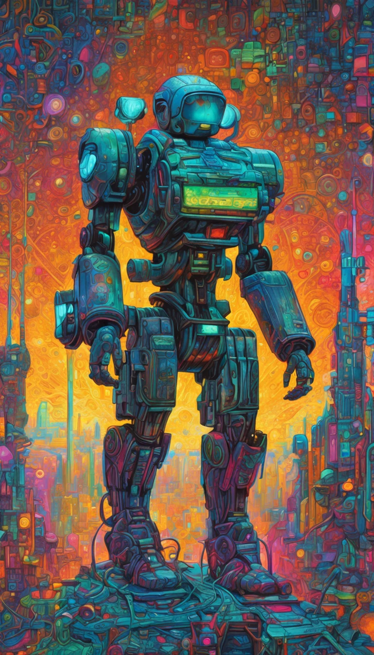 Cyberpunk engineers in mecha space,Futuristic athlete for the Space Olympics,(Oil painting,Oil painting and the art of Leonardo da Vinci:1.55),Pointillism Magic,Surreal psychedelic avant-garde art in the style of Long Tail Yang,Eric Medigan Heck, Yayoi Kusama,Emerald Emerald,Oil paints,Fiber coating,Superrealisticart,Deconstructivist oil painting,geometric shapes、Thin lines and dots make it all