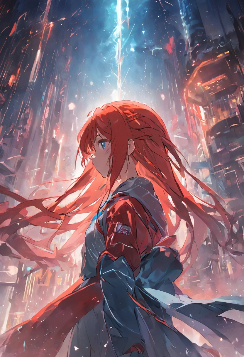 offcial art, Unity 8k壁纸, ultra - detailed, Beauty and aesthetics, big breasts beautiful, tmasterpiece, best qualtiy,Masterpiece,8K, Best quality, Ultra-detailed,best qualtiy,超高分辨率,1girl,asuka,A scene from the《Shin Evangelion》,Brownish-red hair,Blue pupils,dual horsetail,Red storm jacket,pleatedskirt,On the street