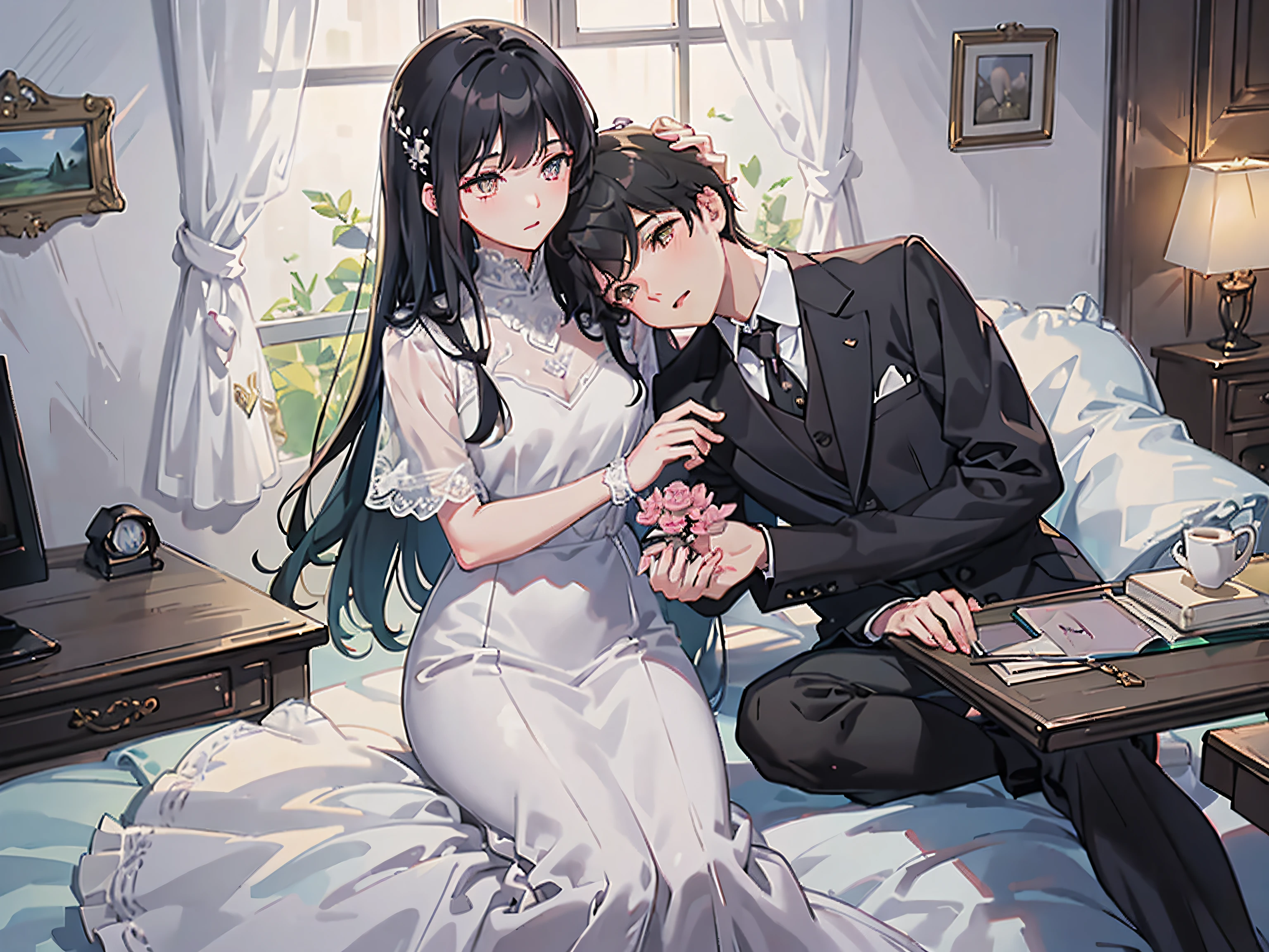 highest quality Man and woman couple Young man Beauty underwear bedroom