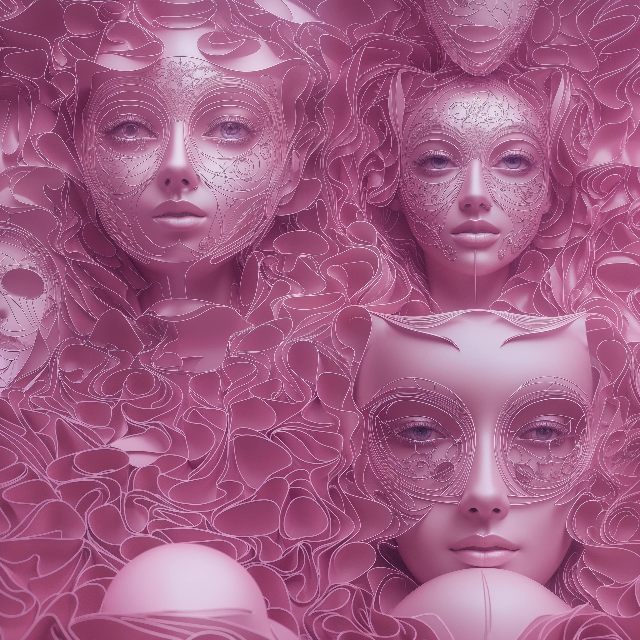 Unconventional 3D rendering works of art that no one would have thought of, innovation, depictions that touch the human psyche, unrealistic virtual spaces, near future, science fiction, high definition, high quality, delicate details, unparalleled beauty, 4D