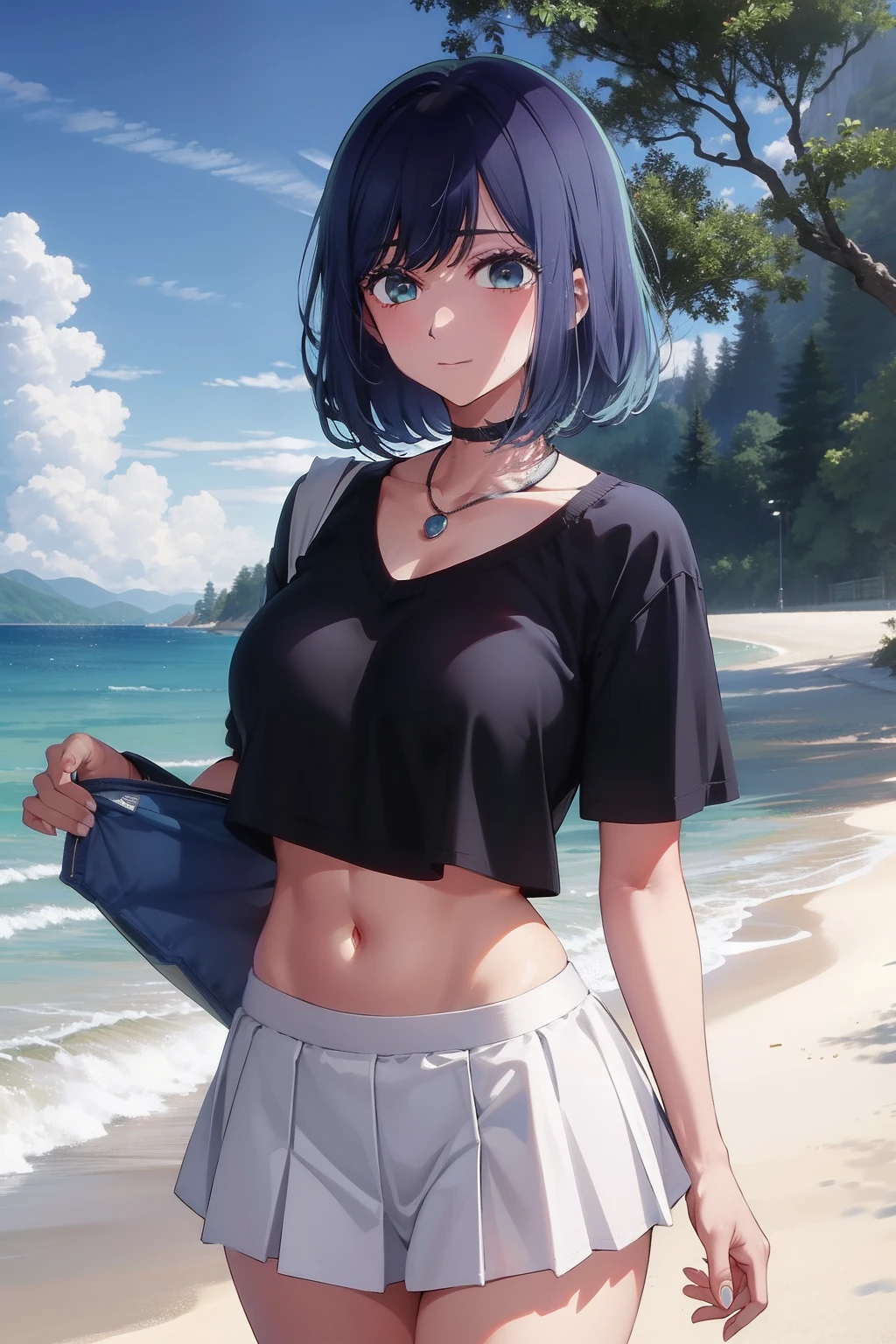 Akane Kurokawa,nackt,blaues Haar,nackt,hot,sexy,beautiful,Perfect Body,1girls,medium boobs,Meisterwerk,Perfektes Gesicht,ausdrucksstarkes Gesicht,nackt,strand,bikini top,no jacked,short skirt,only bikini top,young,not tall,small tighs,short,18 years old,beach,medium tits,small,lust,horny,wet,No Jacked,skinny,