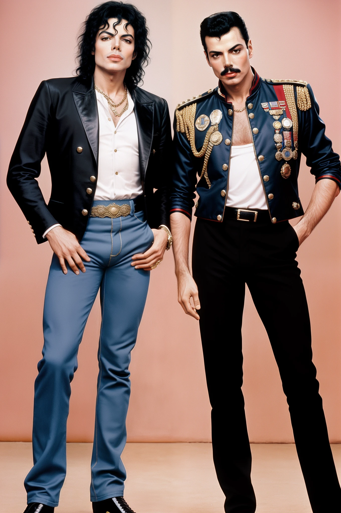 Michael Jackson and Freddie Mercury side by side