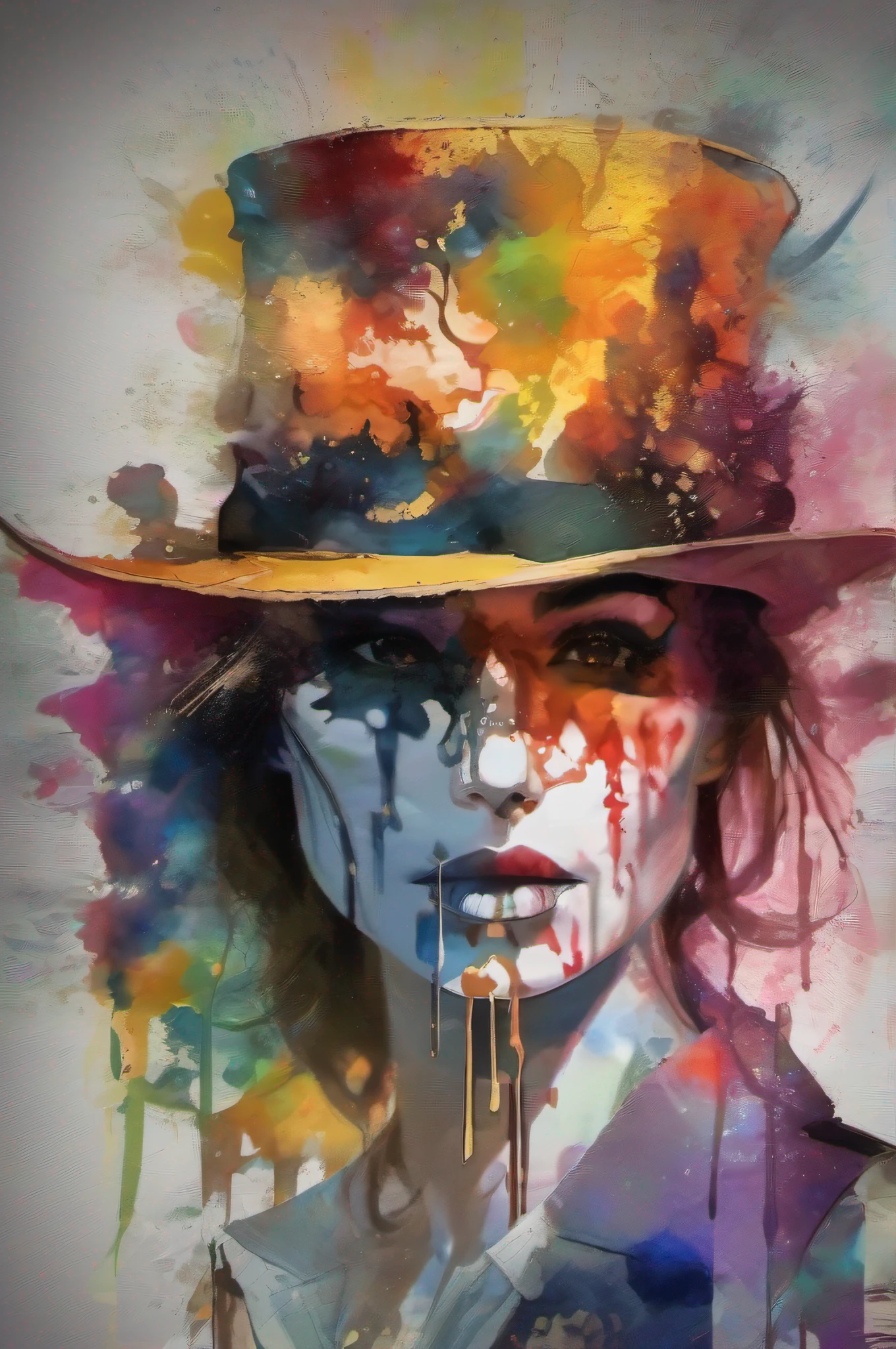Rorschach extensive Inkblots style, chromatic, prismatic, Portrait, beautiful Woman