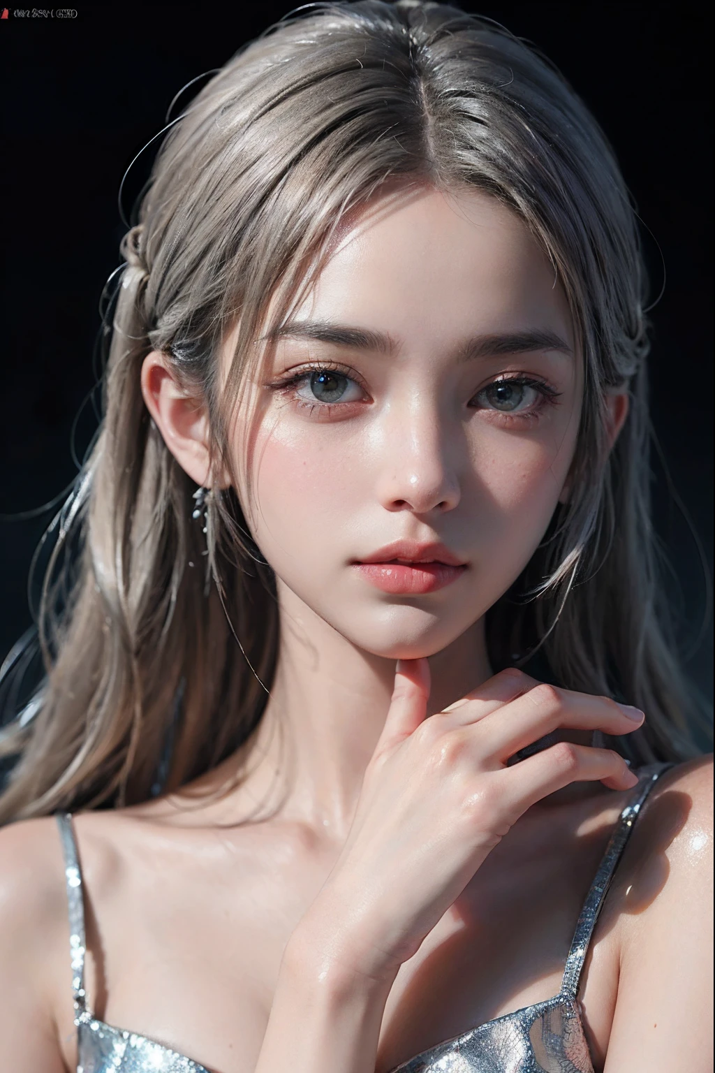 The whole body is beautiful and gorgeous Final Fantasy style, Astral Deva, Headshot, Goddess, Shiny skin, random hair style, Silver hair color, Sepia skin tone, random eyes color, Female, Clean and very detailed face and hands, analogous colors, Glowing shadow, beautiful gradation, Depth of field, Clean image, High quality, High detail, High definition, Luminous Studio graphics engine