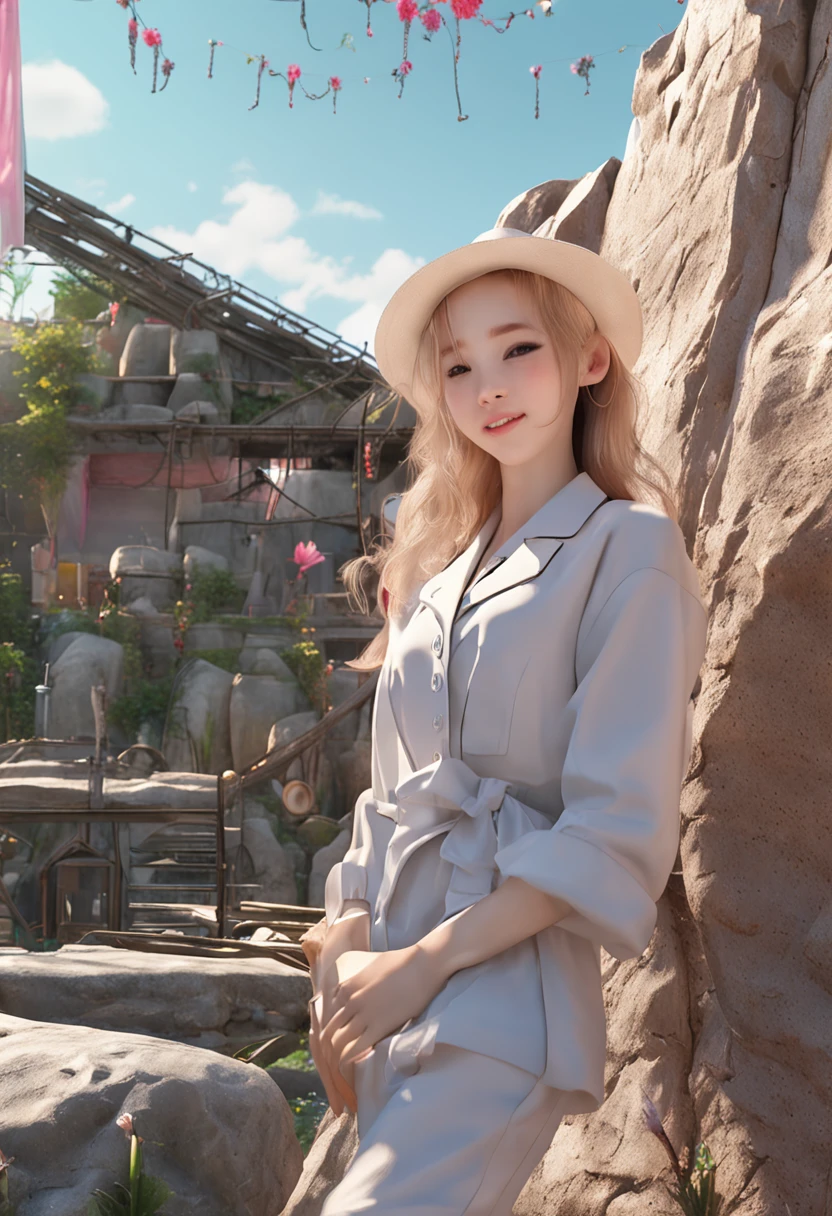 ((top-quality、8k、​masterpiece：1.3))、Crisp focus：1.2、Beautiful Women in Perfect Style：1.4、((blondehair、huge tit：1.2)), hyperdetailed face,20yr old、Eyes that laughed、Realistic Woman、Light blue paper apron and white scrub、Dental Hygienist、dentistry、dentist、clinic、Solo Shot、short-cut、surgical mask、masks、gloves、rubber glove、, Detailed eyes, 二重まぶた