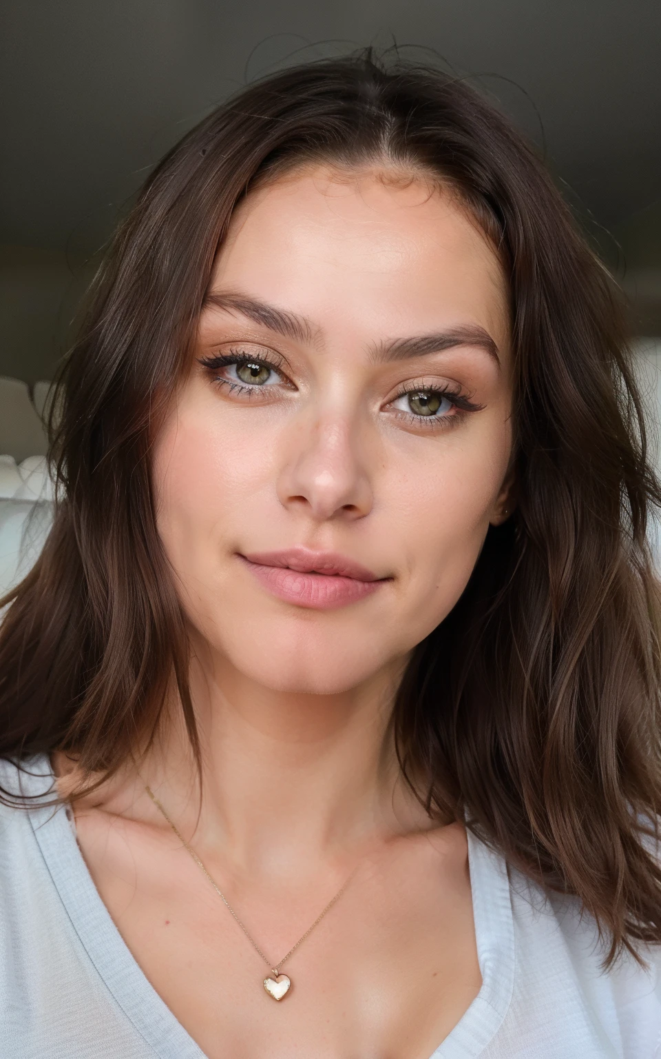 mignonne belle brune, porte un pyjama entier ,corps entier, angle parfait, Very detailed, 32 ans, Visage coquin, messy long hair, yeux bruns, high resolucion, Masterpiece, Best quality,Intricate details, highly detailed,mise au point nette, detailed skin,realistic skin texture,texture, detailled eyes, professionnel, 4K, sourire, filmed on Canon, 85 mm,faible profondeur de champ,Couleur Kodak Vision, eyeshadow, Extremely detailed, photo_\(ultra\), photoreallistic, Realstic, Post-traitement, max detail, roughness, real life, ultra realist, photorealism, photographie, 8K UHD, photographie, Braless, Pokies