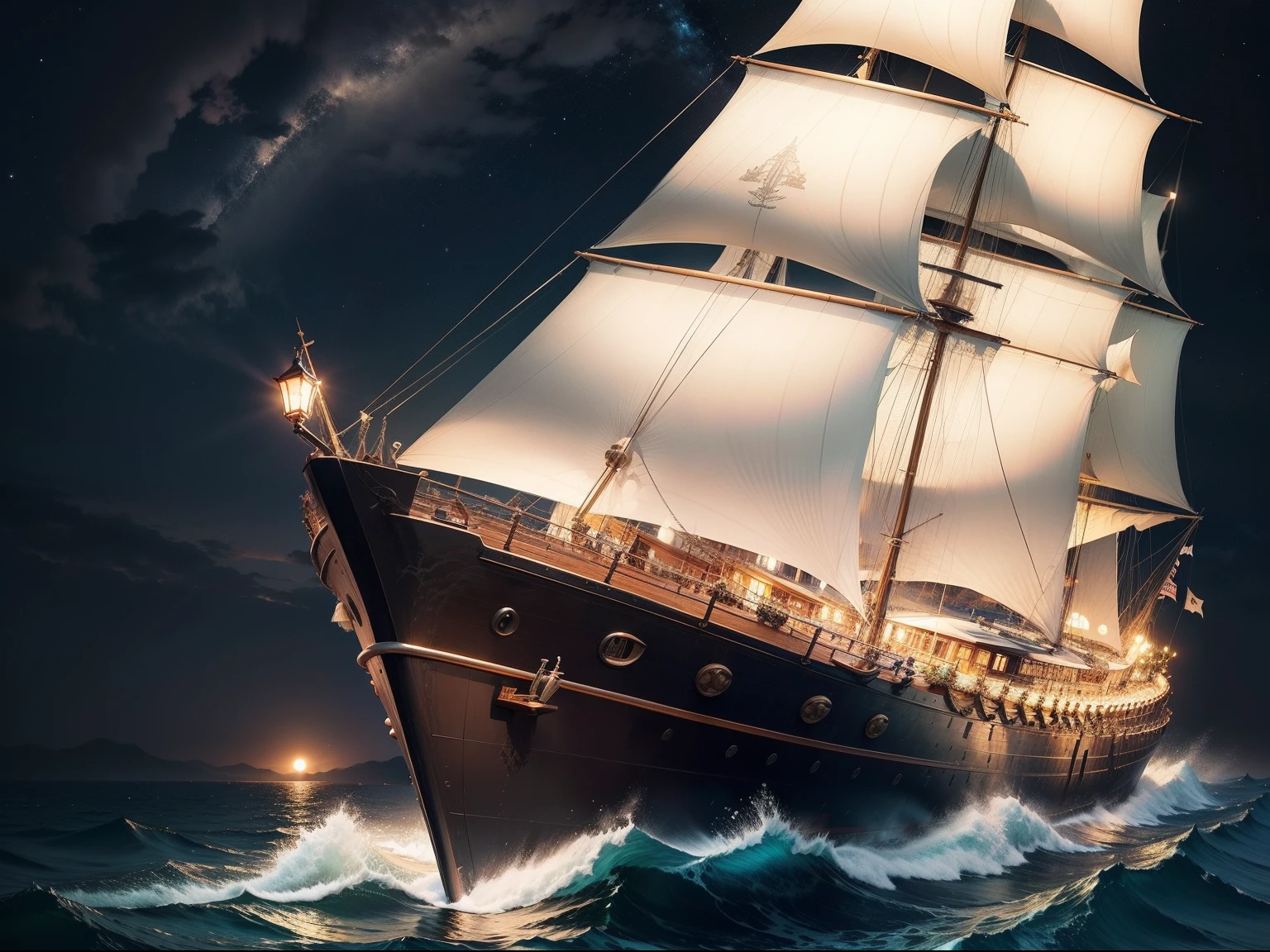 Classic liner、Sail the sea at night、