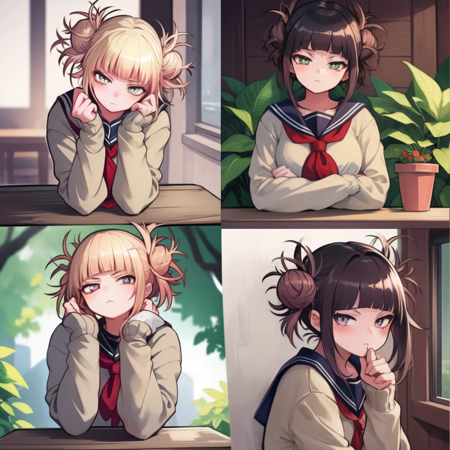 1 cute girl,9 tables,9 poses and expressions,various emotions,10