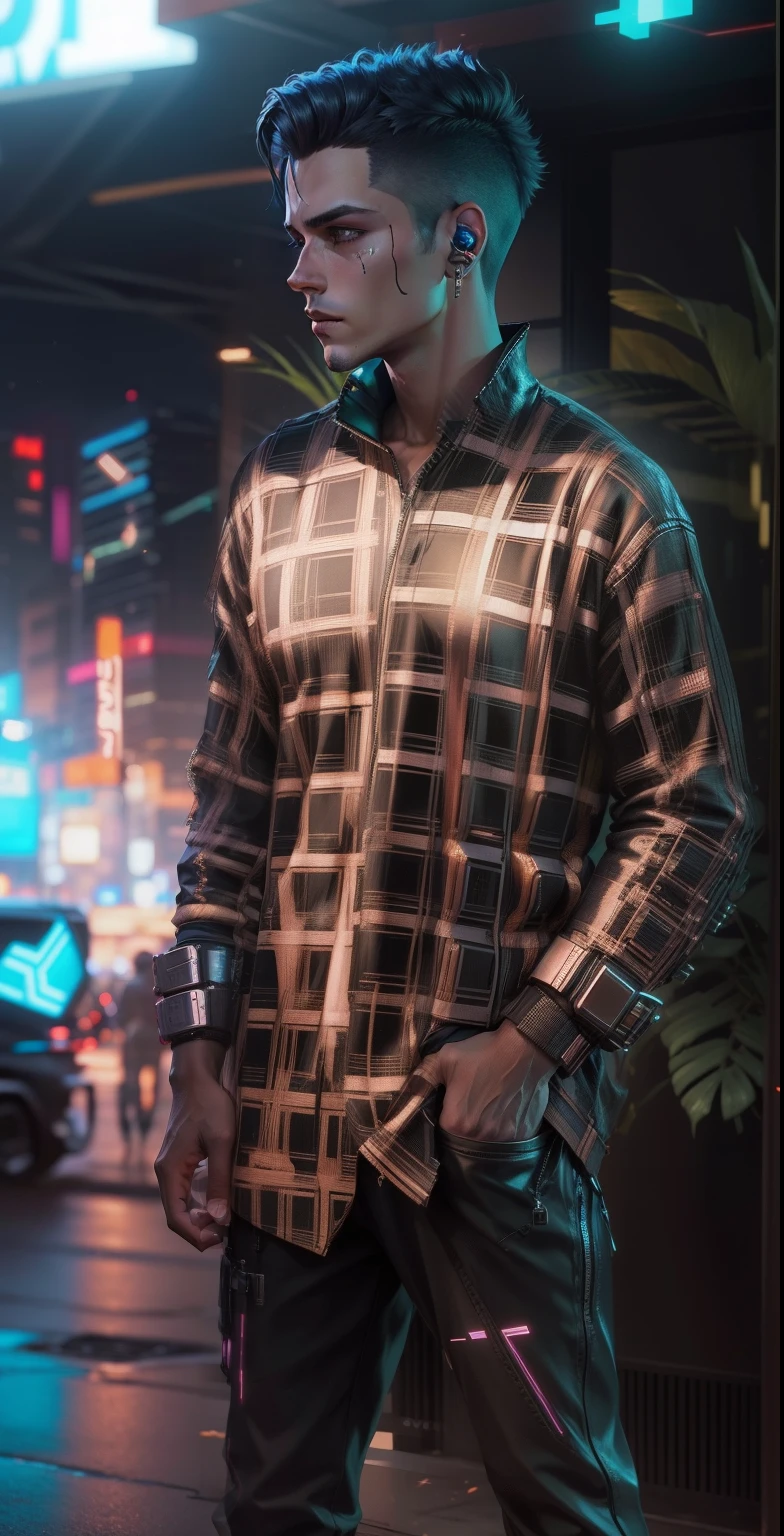 Change background cyberpunk handsome boy,8k,ultra realistic,