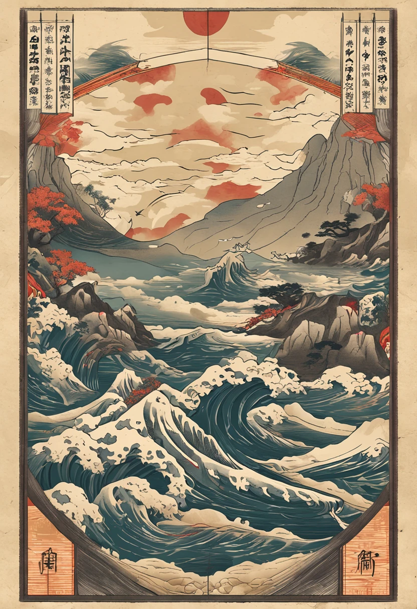 Yamakawa，rios，Sun，Mountain and Sea Skylark Scroll，Ancient mythology《Mountain and Sea Sutra》，Epic composition，shadowing，National style，martial art，Moves，Practice martial arts，Martial arts