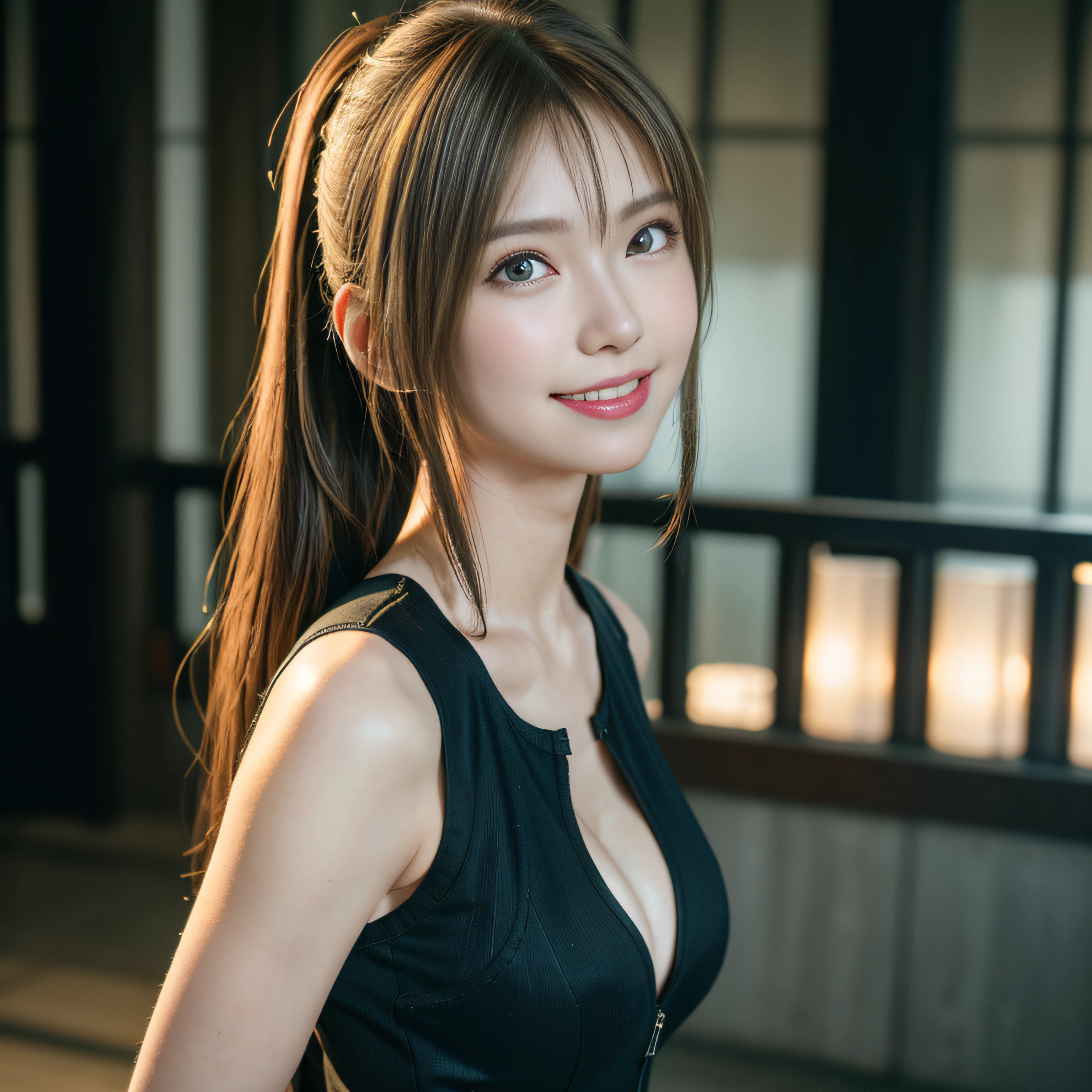 greenr,Latex Bike Suit, 1girl in, breastsout, 独奏, cleavage of the breast, large full breasts, blonde hair, looking at the viewers, white backgrounid, heterochromia iridis, Simple background, arms behind back, cowboy shot, length hair, Full-length zipper, Open your clothes, opened breast amber、honey、Beautiful 1 girl in liquid beautiful bodysuit cloth、dance、(Translucent skin)、water dripping、foam、masterpiece、top-quality、clearface、Far Shot、front lit、Front View、Pink short ponytail、((big warm smile))、(8k、RAW Photography、top-quality、masterpiece:1)、clearface、softlighting、hightquality、film grains、length hair、pose for photo、the golden hour、Pureerosface with mottled lights and shadows_v1