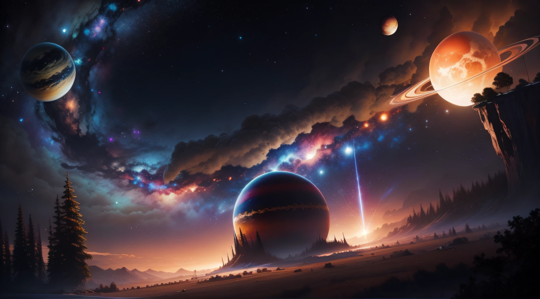 Universe, super nova, rustic, planets