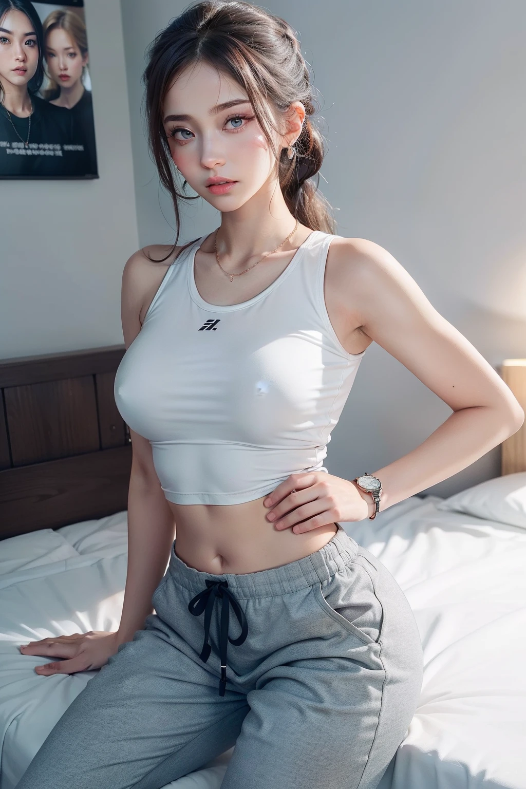(8k,Very detailed face 1.2,Very detailed clothing details 1.9,High resolution intricately details,动态照明,poster for,Photography-grade art)
Female fitness instructors usually focus on health and vitality in appearance,Their makeup and clothing will show this quality。Here are some detailed descriptions and tips about the appearance and makeup of female fitness trainers:
appearance:
- Looks healthy and energetic
- Healthy, rosy complexion
- Eyebrows are trimmed and neat
- Bright and spirited eyes
- High and well-defined cheekbones
- Natural healthy complexion
Makeup:
-nature、Refreshing makeup
- Mainly plain or light makeup
- Simple eye makeup,Long eyelashes
- Mild blush,Makes cheeks look slightly rosy
- Natural lip color、Soft lipstick or lip balm
- No exaggeration,Focus on showing healthy and natural beauty
. clothes:
- Tight sportswear,Accentuates body curves and muscle lines
- Sports culture shirts in color or black and white
- Classic sweatpants or shorts
- Wear with sneakers
- Choose comfort、Breathable fabric
- Personal style accessories or accessories,For example, a watch、Earrings or necklaces