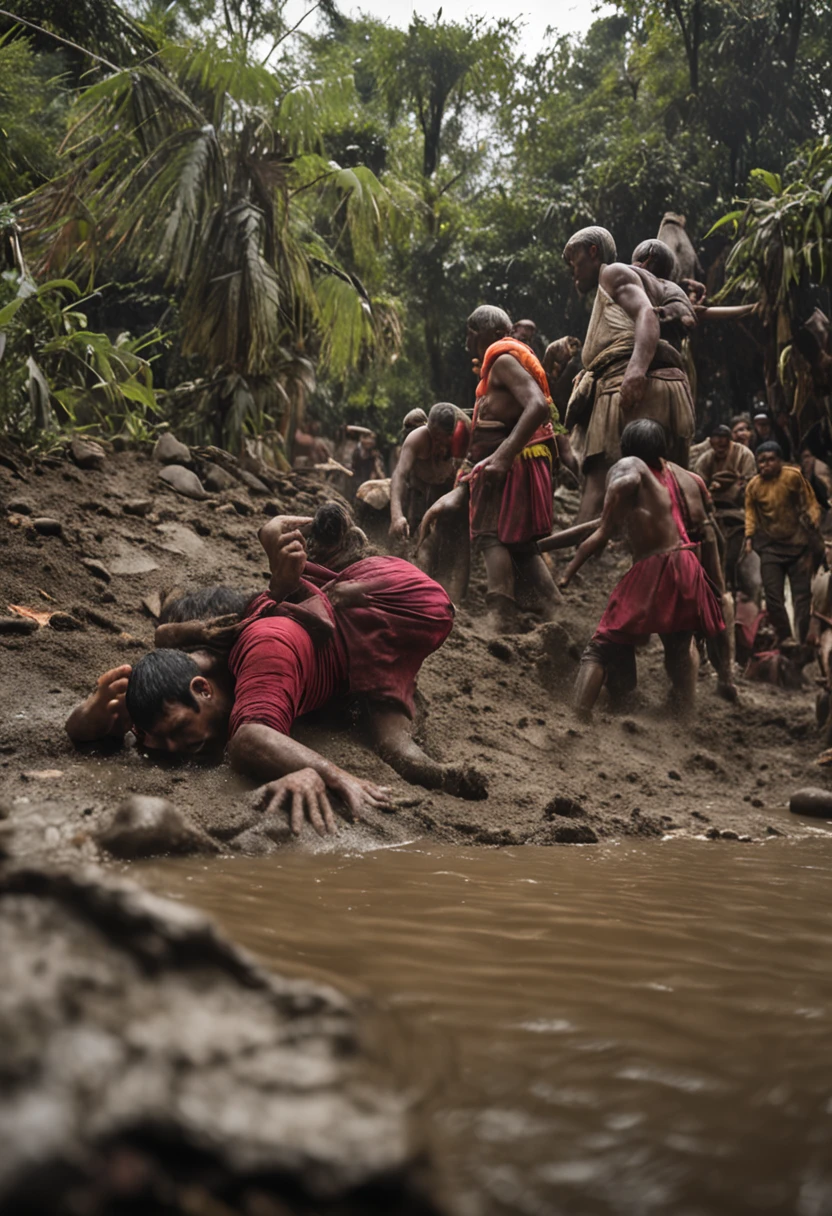 Cut to a reenactment of fierce fighting around a small, muddy area deep in the Naga Hills of northeastern India