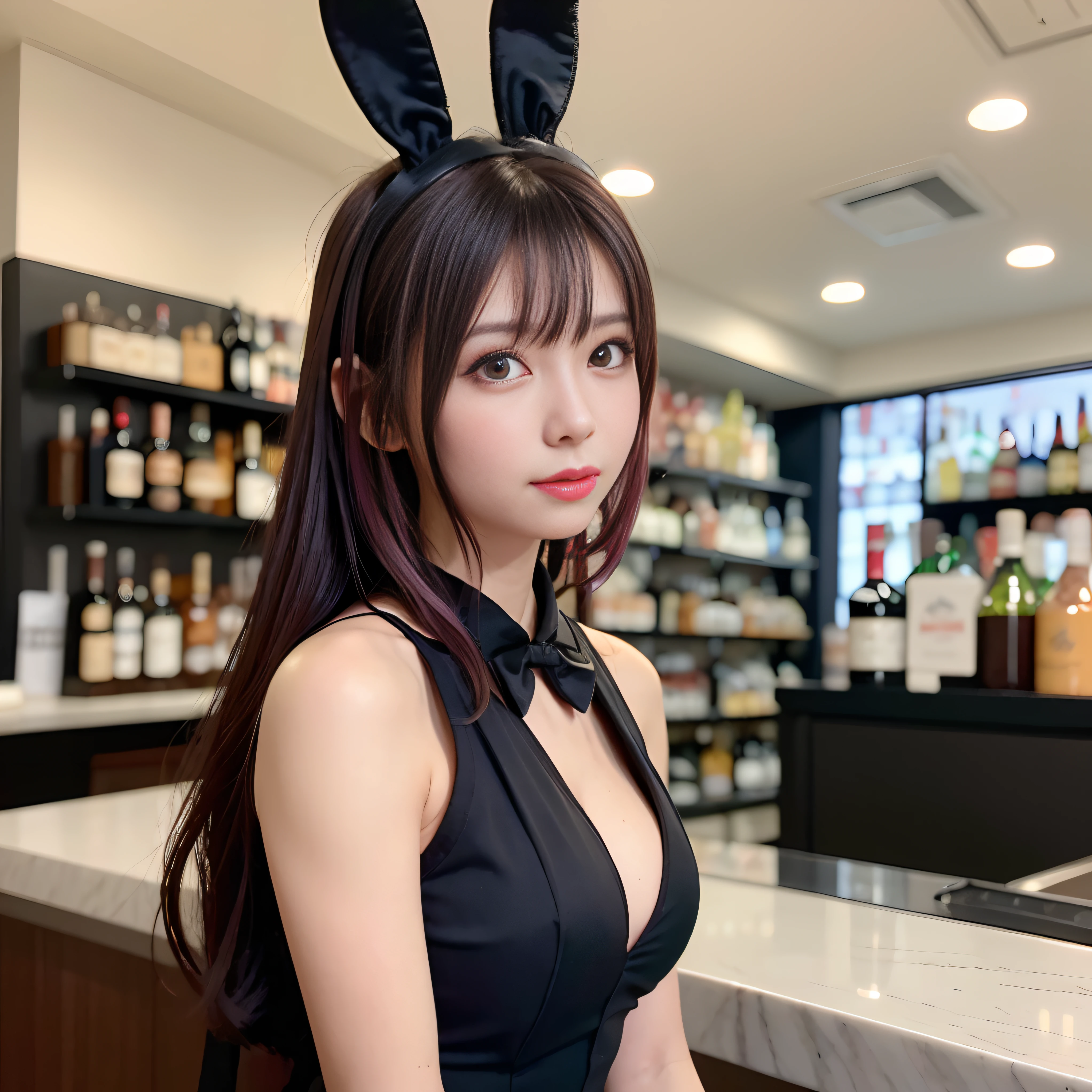 ((Women standing side by side:1.3))、((2 girls))、((Highest quality、 masterpiece、 Photorealistic、 Super detailed、 超High resolution、 born:1.3))、((8K、High resolution、masterpiece:1.2))、High Detail、((Super detailed))、((Young face))、((Small breasts))、Flat Lighting、Realistic Background、(Baby Face)、Slim Waist、Small breasts、Japanese、nsfw、(naked:1.3) 、Bunny ears、playboy bunny 、black bunny girl headband 、Beautiful nipples、(Beautiful pussy)、Perfect nipples、(An empty coffee shop at night)、(全naked)、Highly detailed nipples、Narrow waist、Very smooth skin、Fishnet tights、Knee-high boots、Knee Shot、hand up、Standing、Happy Smile、
