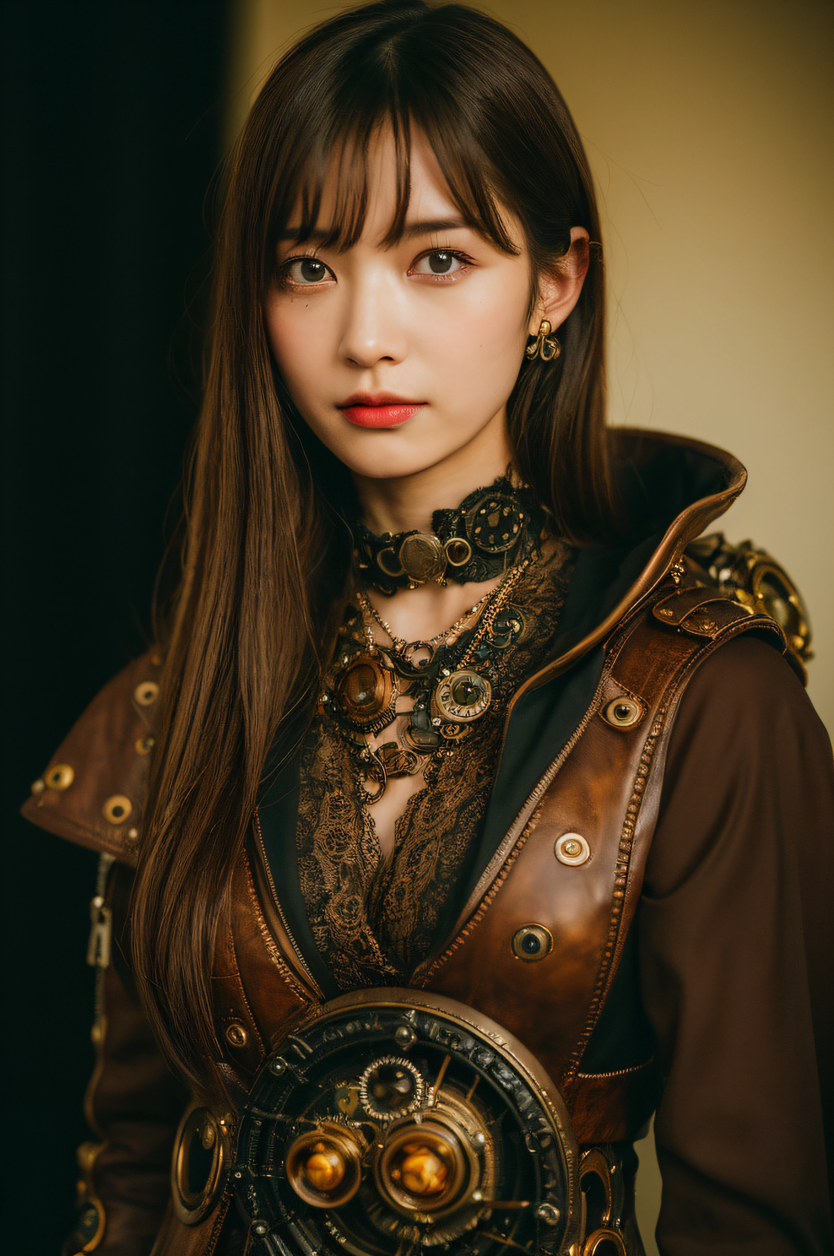 (16 K, Raw photo, Best Quality, hight resolution, absurderes), high-definition RAW color photography, professional photograpy, Papercut, (layered silhouettes:1.2), Complex pattern, delicate craftsmanship, shadow play, depth and dimension, Creative expression, (Realistic, Photorealsitic:1.37), (1 girl, japanaese girl), Toned, Cinematic Light, bloom, blazing, (finerly detailed face:1.2), (masterpiece:1.5), ((Best Quality, 8K, masutepiece: 1.3)), sharp: 1.2, Perfect Body Beauty: 1.4, Slender Abs: 1.2, ((Layered hairstyle, huge-breasted: 1.2)), (((Woman in steampunk costume taking photo, wearing steampunk attire, steampunk fantasy style, (Steampunk), ( Steampunk ), a steampunk beautiful goddess, steampunk beautiful realistic woman, Steampunk Girl, Steampunk style, steampunk fantasy, Steampunk, steampunk inventor girl, golden steampunk, Set in a steampunk world, Vivid steampunk concept))), Highly detailed facial and skin texture, Detailed eyes, Double eyelids, long brown hair, Hands behind, Squatting, ((Very small exposed panties)), ((revealing cleavage))
BREAK
Use a Sony Alpha 1 Mirrorless Camera with a Sony FE 24-105mm f/4 G OSS lens. Set the ISO sensitivity to 32,000 and the shutter speed to 1/125 second. The image should be framed in such a way that the girl is in the center, with the vast starry sky above and the rolling hills of "Princess Mononoke" in the background. --ar 16:9 --v 5.1 --style raw --q 2 --s 750