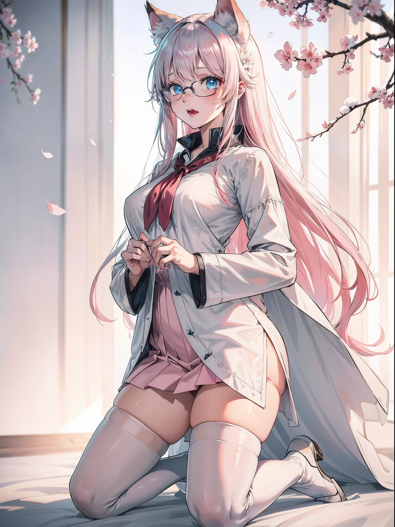 topless male,yaoi,shorts,cat_pose,kneeling,wet,open_clothes,black_collar,bandaid,aqua_eyes,open_mouth,shy,endured_face,fangs,indoors,{best quality},{{masterpiece}},{highres},original,extremely detailed 8K wallpaper,{an extremely delicate and beautiful},{{masterpiece}},1 girl,best quality,Stain blood on the body,Yandere,Yandere smiles,flat_chest,Skirt lift,between legs,pink hair,,school uniform,long hair,glasses,hair ribbon,white stocking,at school,tobiichi origami,{{{masterpiece}}},{extremely detailed CG unity 8k wallpaper},best quality,Amazing,finely detail,(((solo:1.3))),1girl,cinematic lighting,close-up,{{floating hair}},{{Sakura}},outdoors,sky,{{wind}},detailed background,beautiful detailed eyes,Snow-white hair,bright pupils,{{full body}},Sky blue eyes,dynamic pose,dynamic angle,looking at viewer,white thigh boots,Wedding dress,detailed clothes,wolf ear fluff,spread fingers,school uniform,deer ear,antler largest breast,(Transparent raincoat:1.2),(Blurred background:1.4),