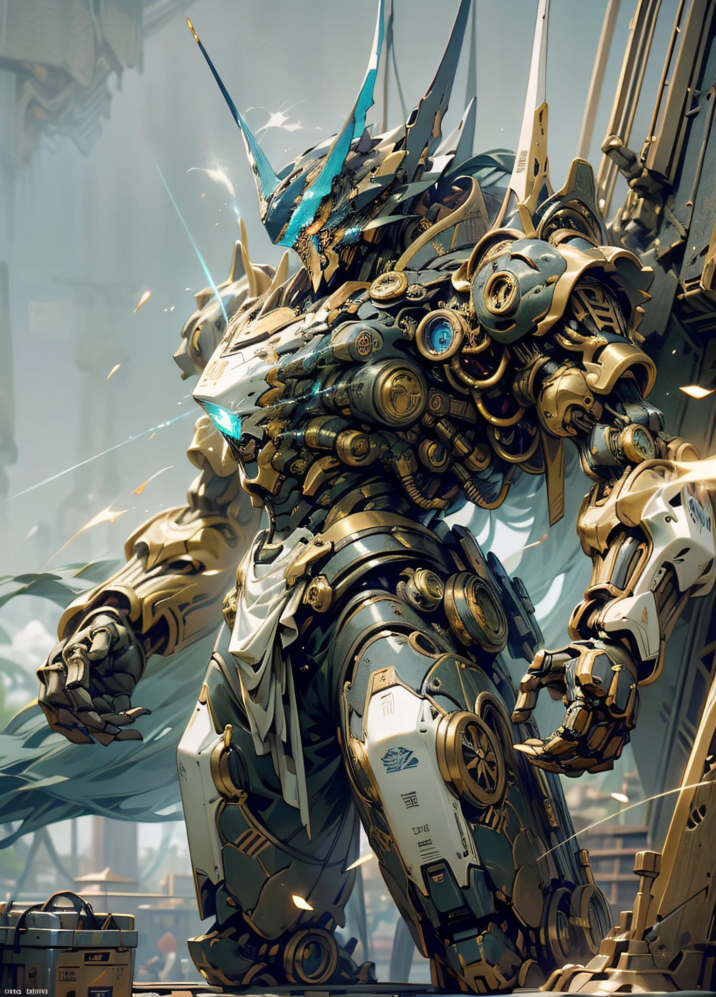 Scenes,The ratio of the scene to the character screen is 3:1,tmasterpiece,Best quality at best,Exquisite,(Dynamic angles),floatking,(Detailed light),Dappled light and shadow,(城市,城市),(firing laser,offensive,Aim and shoot,emitting,sparks flying,a sea of fire,Flames everywhere),large tall,shock,Spectacular,the detail,Mecha parts,Important parts,high detal,exquisitedetails,Precision parts,giant mecha,((Mecha mask,Blue-headed structure,The helmet is T-shaped,Emits blue light,Crusu,in mecha style)),(Single mech),((Blue and white,Blue-white body,There are a large number of mechanical parts in the waist,Complexity)),Blue-white legs,Mechanical wings,((heavy metal style,Cyber friend style,Futuristic,A sense of shock,mechs)),(massiness,mega,heaviness)