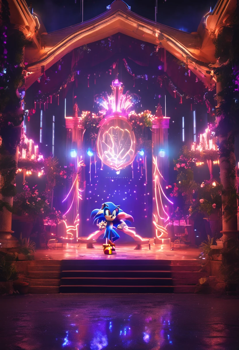 Fantasy Sonic,Stage glow,Mysterious and romantic。