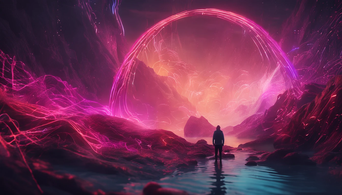 Sound waves of fantasy gushed out of the microphone,It creates a romantic and mysterious atmosphere。Illuminated by a halo-like light,Paint an intoxicating picture。