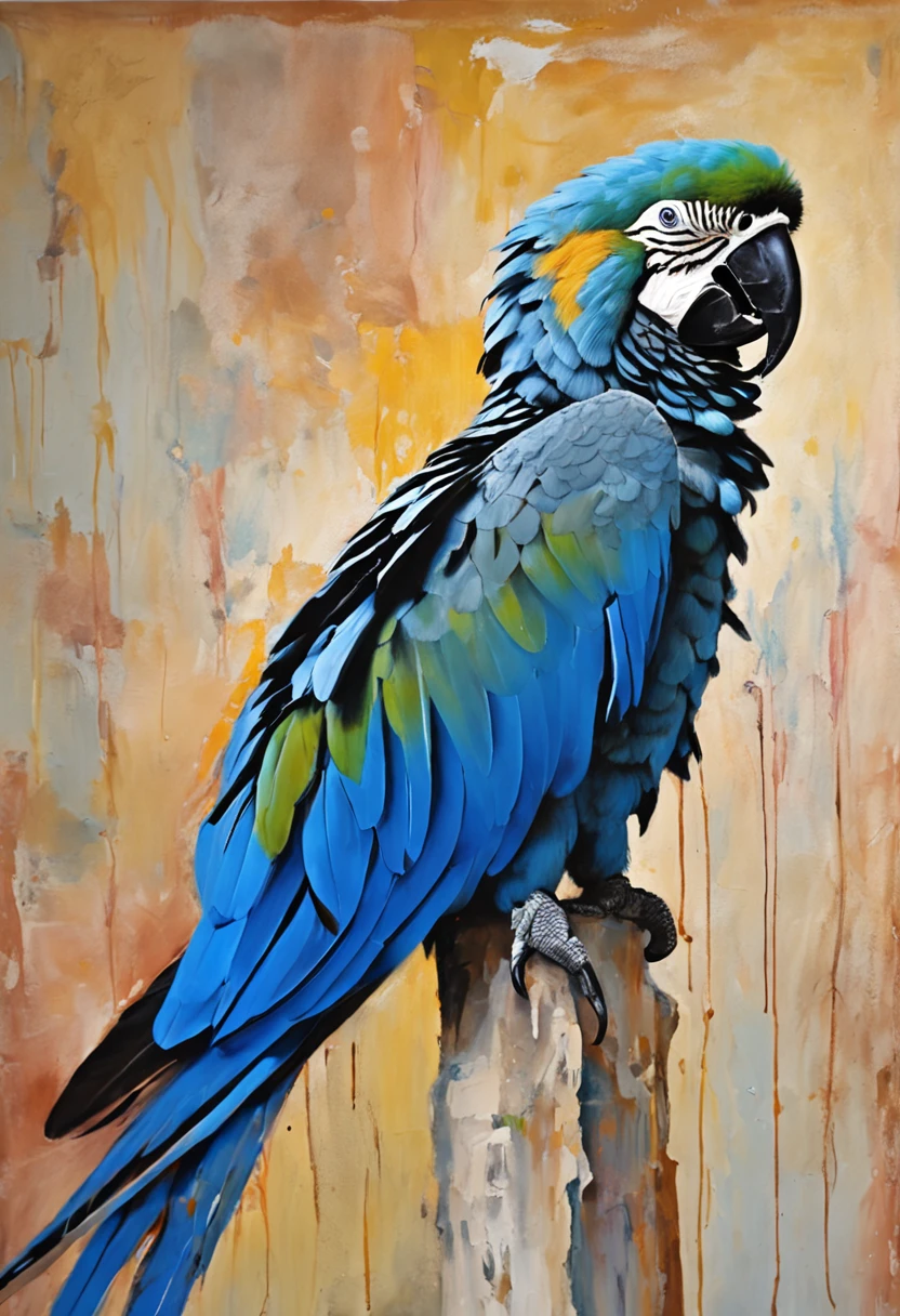 "Female blue Spixar macaw with vibrant feathers and captivating gaze."