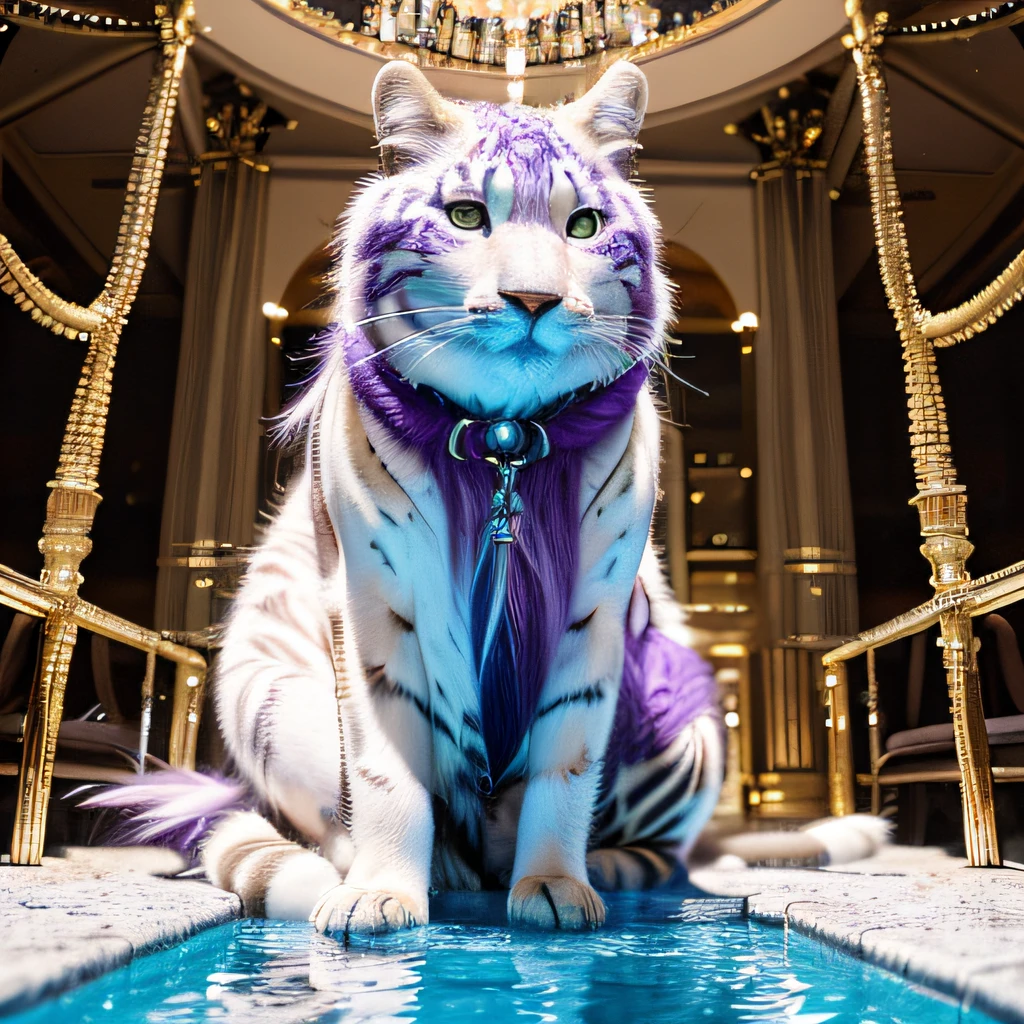 Outdoor 32K(tmasterpiece,k hd,hyper HD,32K)Long flowing bright purple hair,Autumn Pond,zydink, a color, Asian people (Kizi), (Silk scarf), Combat posture, looking at the ground, long whitr hair, Floating bright purple, Fire cloud pattern gold tiara, Chinese long-sleeved gold silk garment, Jump up(abstract ink splash:1.2), white backgrounid,Lotus protector(realisticlying:1.4),Bright purple hair,Smoke on the road,The background is pure, A high resolution, the detail, RAW photogr, Sharp Re, Nikon D850 Film Stock Photo by Jefferies Lee 4 Kodak Portra 400 Camera F1.6 shots, Rich colors, ultra-realistic vivid textures, Dramatic lighting, Unreal Engine Art Station Trend, cinestir 800,Long flowing bright purple hair