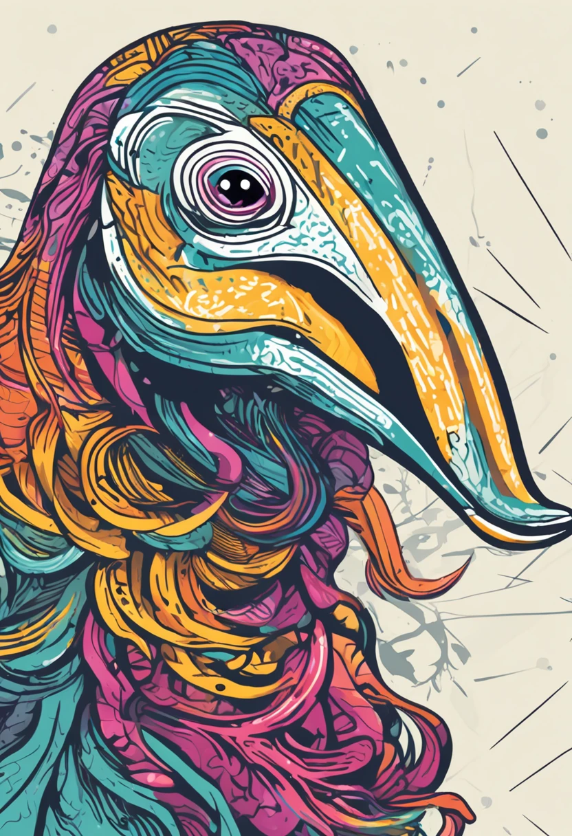 um close up de um anteater correndo em um fundo colorido, Digital octopus , arte vetorial altamente detalhada, Jen Bartel, estilo de arte impressionante, estilo de arte vetorial, arte do Adobe Illustrator, Arte de Alessandro Pautasso, Arte vetorial HD, Horse, arte vetorial multicolorida, full-colour illustration, Bela arte UHD 4K, vibrant high contrast coloring, cute anteater