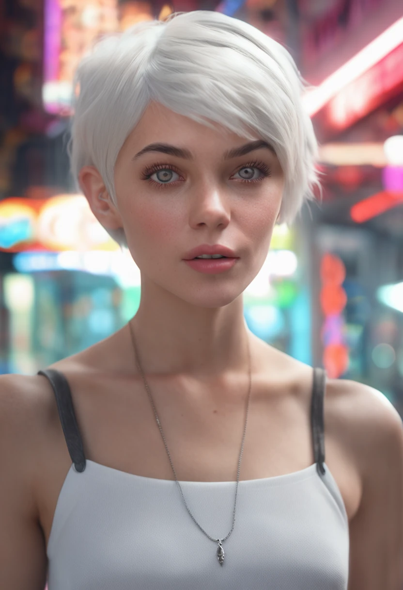 white short hair,girl,cute,naked,blush face,nsfw