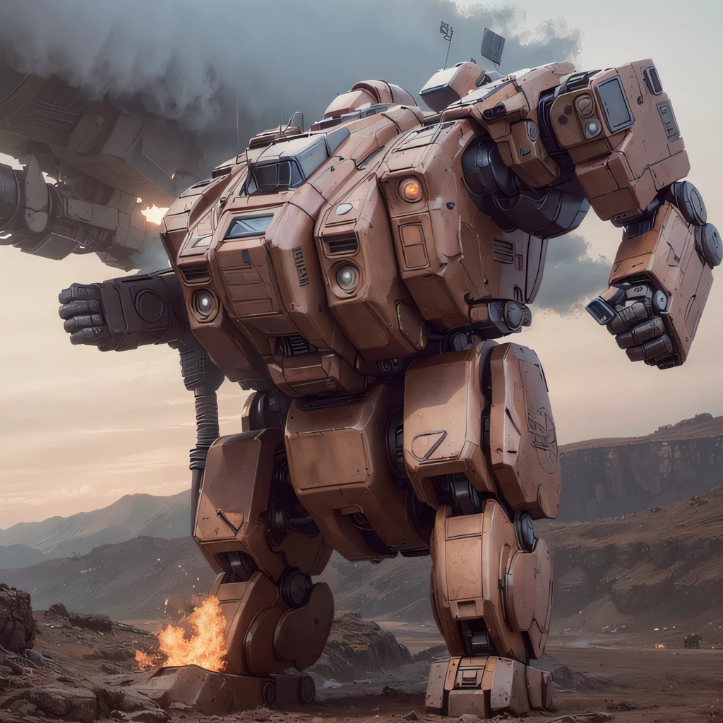 was-battletech, photo realisitc,
best quality, masterpiece, highly detailed ,ultra-detailed, RAW, analog style, (Bmecha no humans:1.3), sharp focus, volumetric fog, 8k uhd, dslr, high quality, film grain, Fujifilm XT3
masculine giant robot standing in a field, battlemech, mech, 
((8k, RAW photo, highest quality, realistic:2, masterpiece, ultra high resolution, CG 8K wallpapers)), physics-based rendering, centered full body,
explosion everywhere