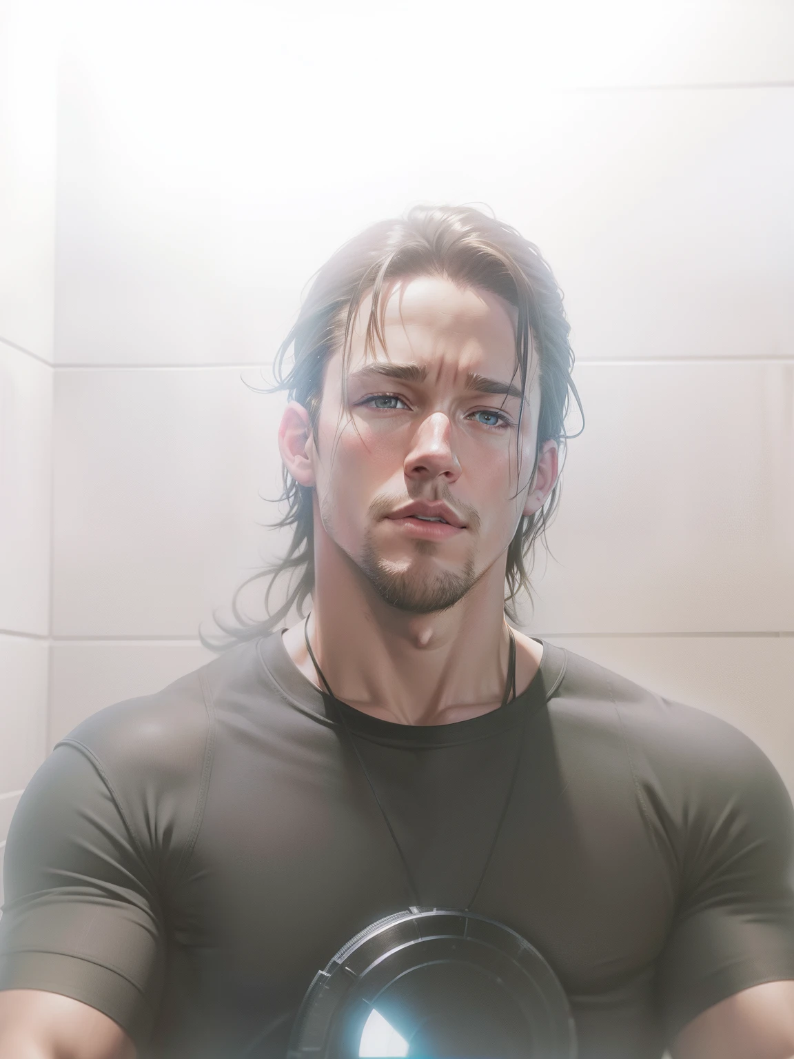 Channing Tatum, High Fidelity, Hyperrealistisch, schwarzer Hintergrund,