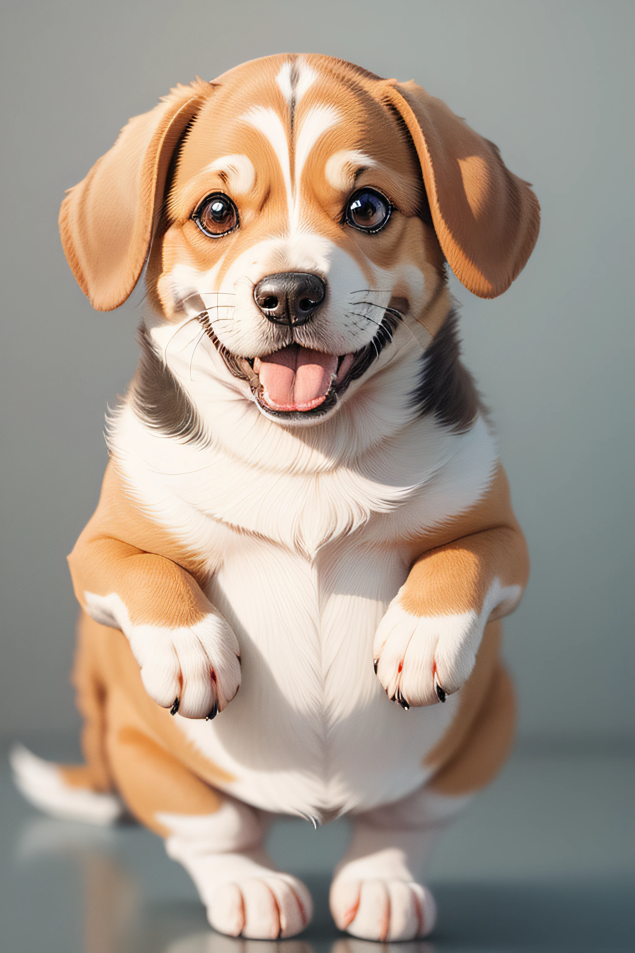 Beagle dog with lively expression and cute and excited hand-drawn illustration with realistic technique Plush and clear real pet dog Big head Only facial features Eyes are smart Ears stand up