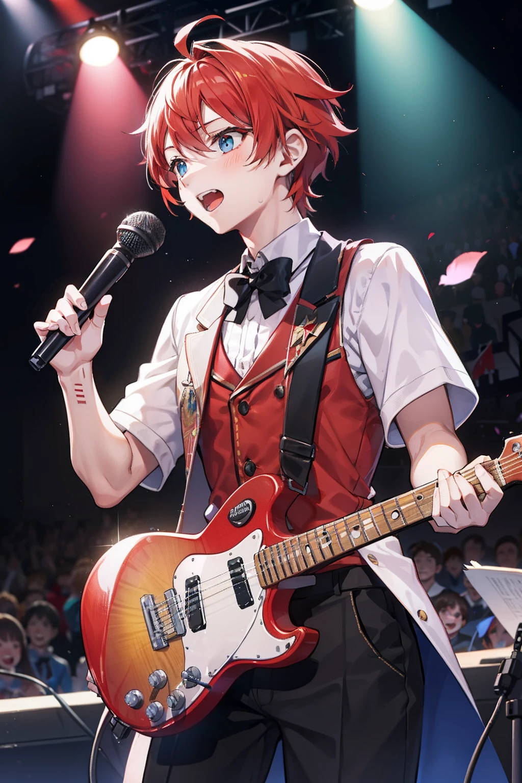 sing at stage holding the mic High school students male child twinks {{ember}}