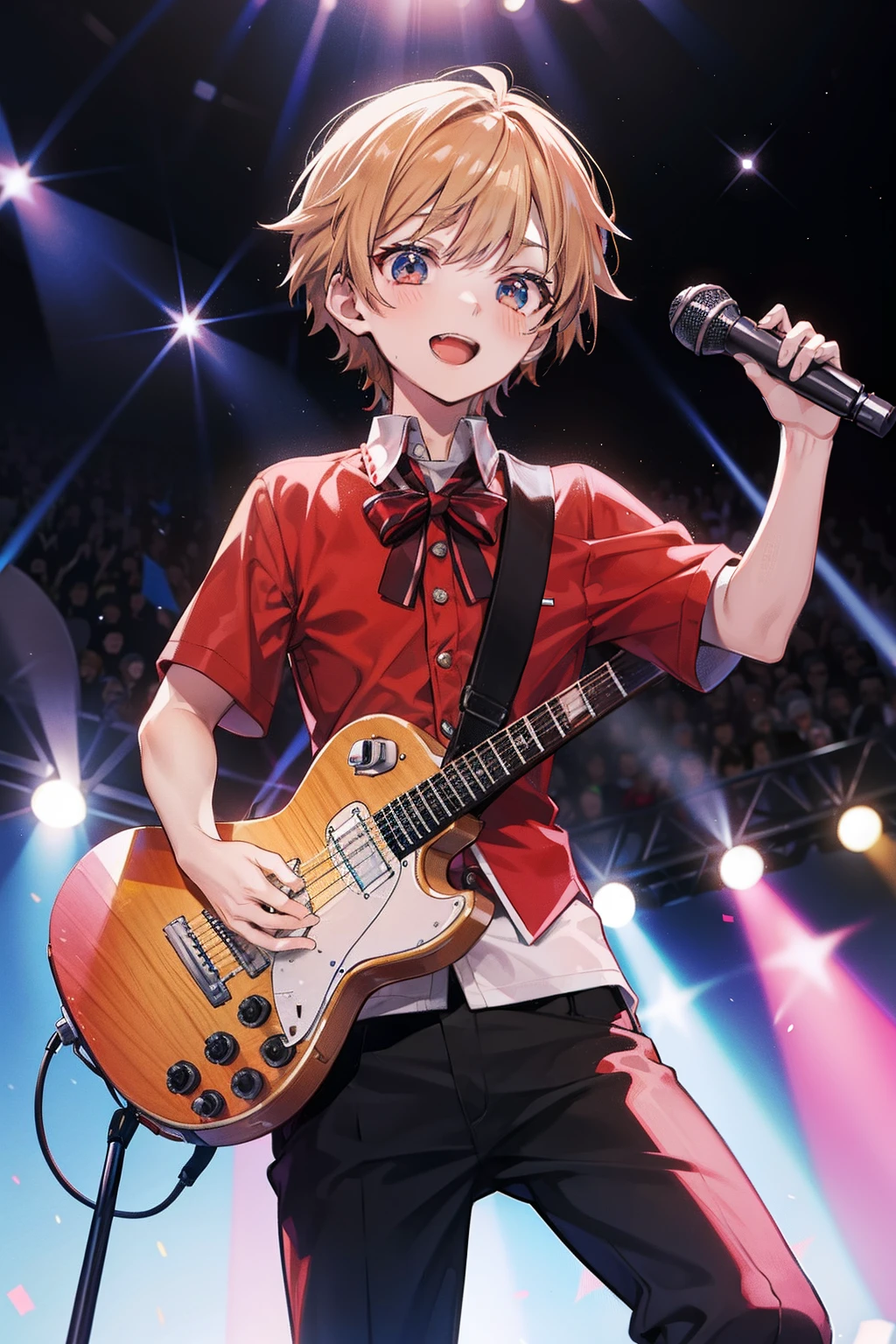sing at stage holding the mic High school students male child twinks {{ember}}