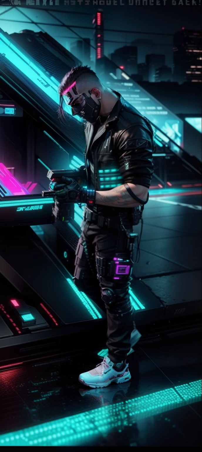 Change background cyberPunk, handsome boy, realistic face, 8k, ultra realistic