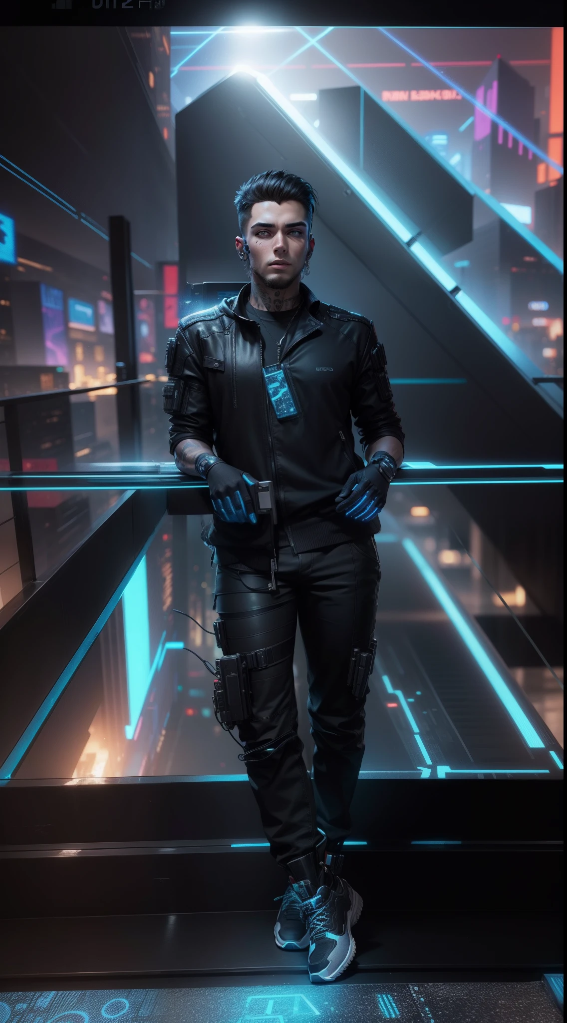 Background change  cyberpunk handsome boy realistic face 8k ultra realistic