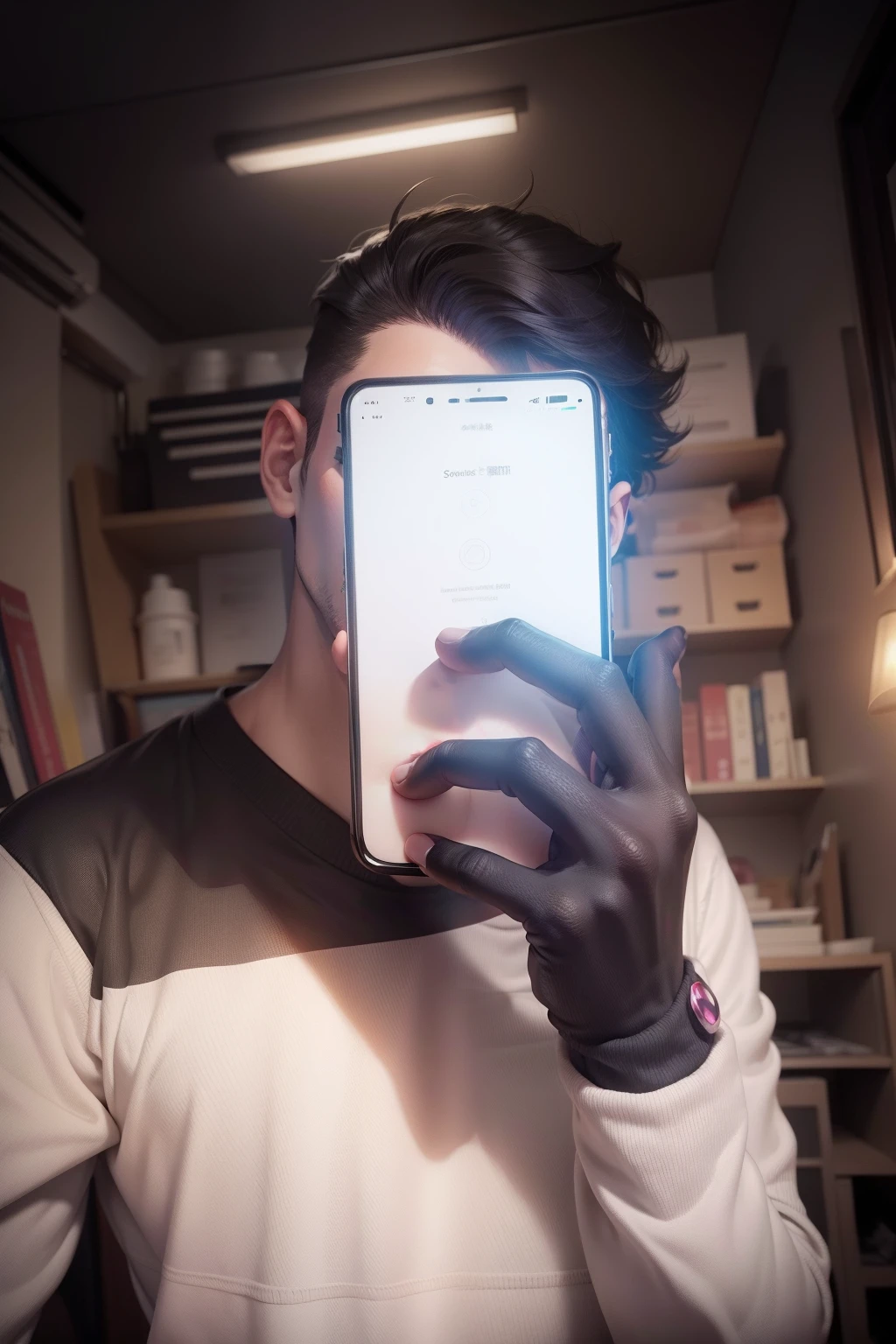 Change background and convert into anime realistic smart boy hand fingers make smaal and fill tha colour in hand is skin colour