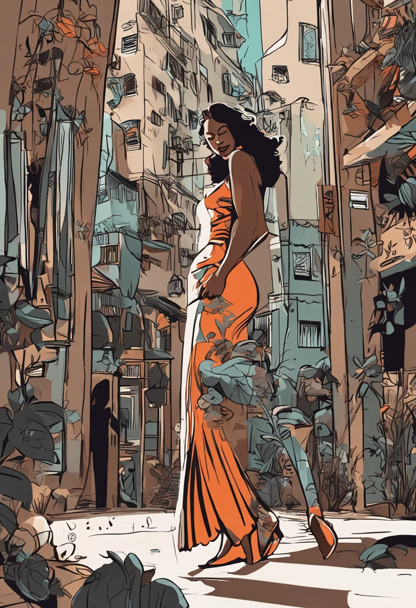 mulher assustadora feia, vestido velho, cabelos pretos, cabelos desgrenhados, sombras profundas, atmosfera sombria