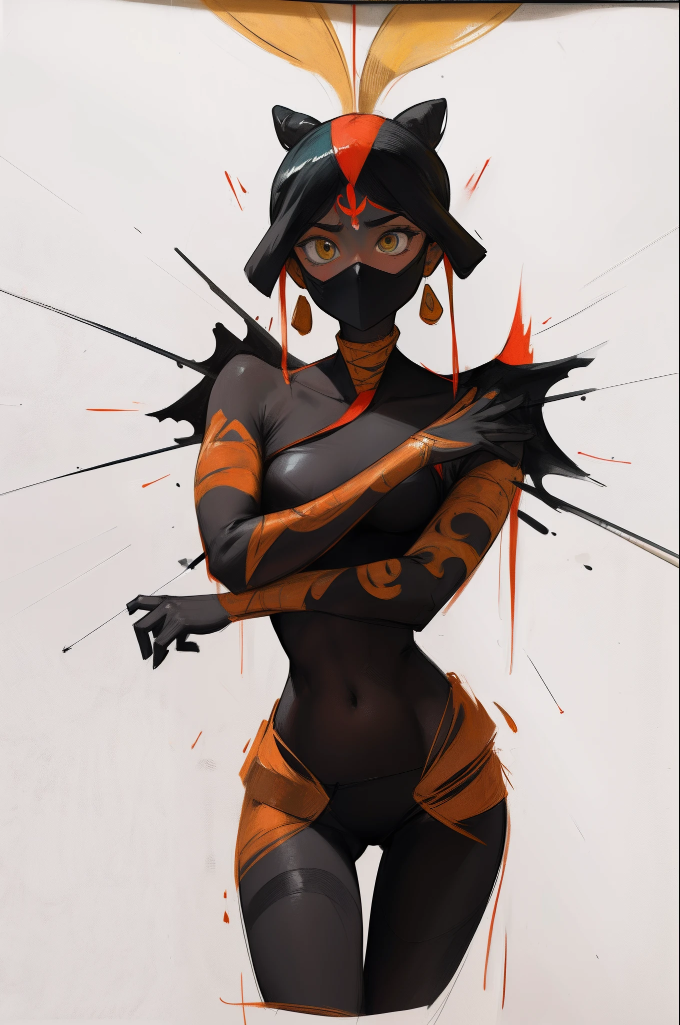 A arte do corpo humano, as if in a hand drawing, variedade de cores pensador