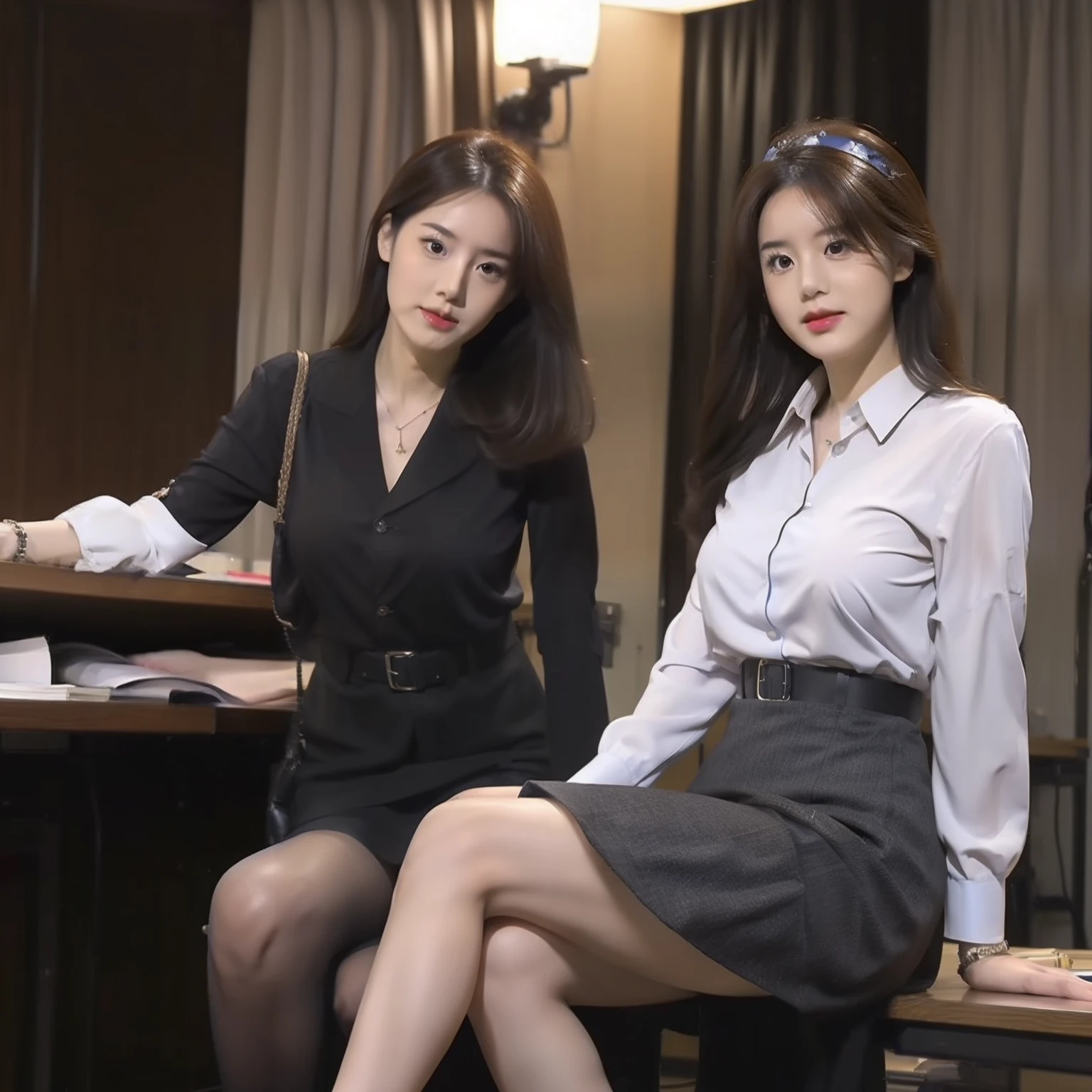 Diffuse lighting、 Highest quality, High resolution, unity 8k wallpaper、Supersaturation, Japanese、1 female、23age、Office Reference Room、Surrounded by lots of files and books、With documents in hand、Are standing、Tight ass、Suit jacket、Lace bra top under jacket、Mini tight skirt、High heels、Gaze over your shoulder、Mini length、Have a lot of books、smile、The look of temptation、