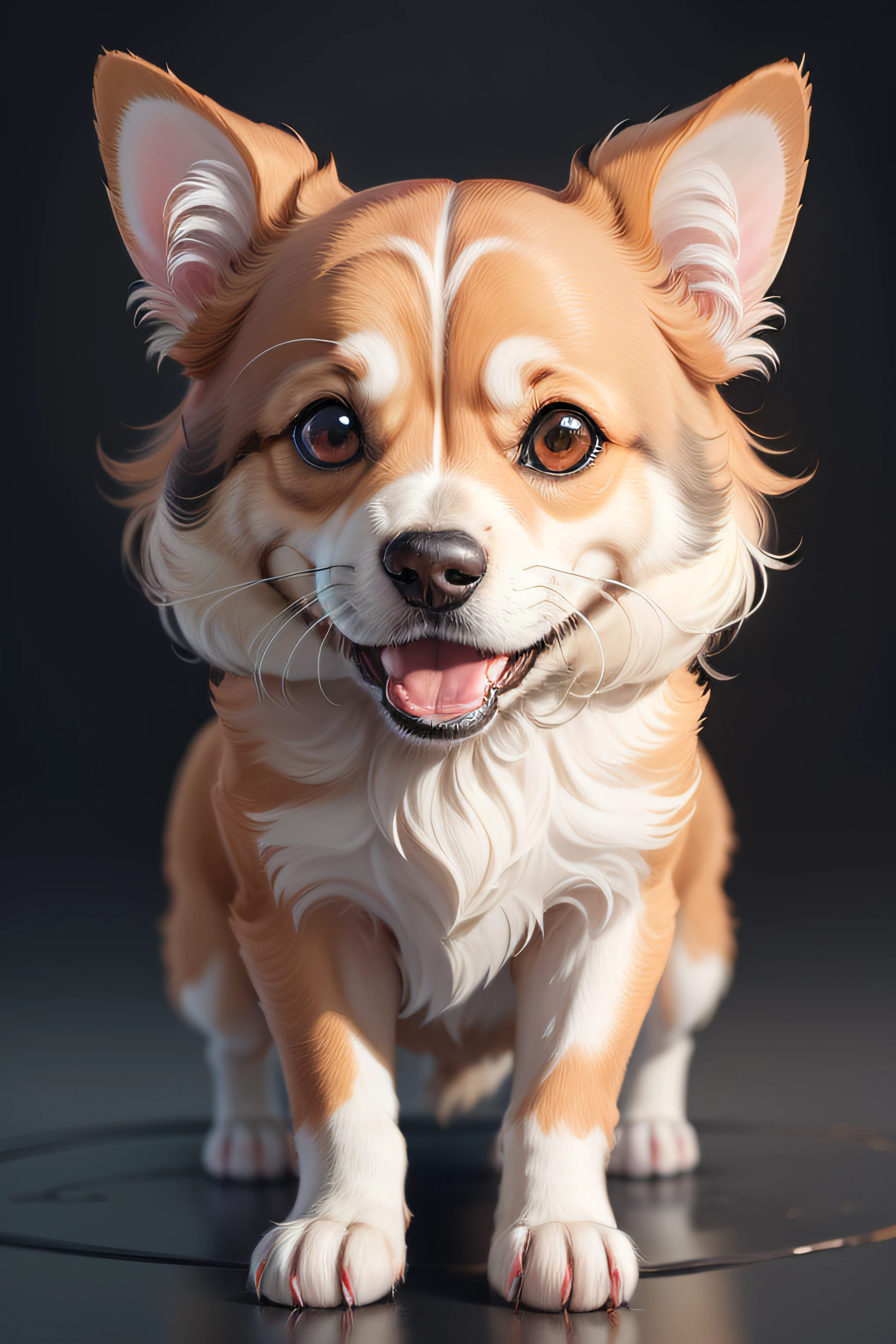 There is a beagle with a lively and cute and excited expression, Digital painting by Zofia Striyenska, behance contest winner, Furry art,doggy. Digital painting, high detail illustration, cat design, Fluffy Dog High detail digital painting, digital art highly detailed, Red eyes are highly detailed, High detail digital art, Numbers washes