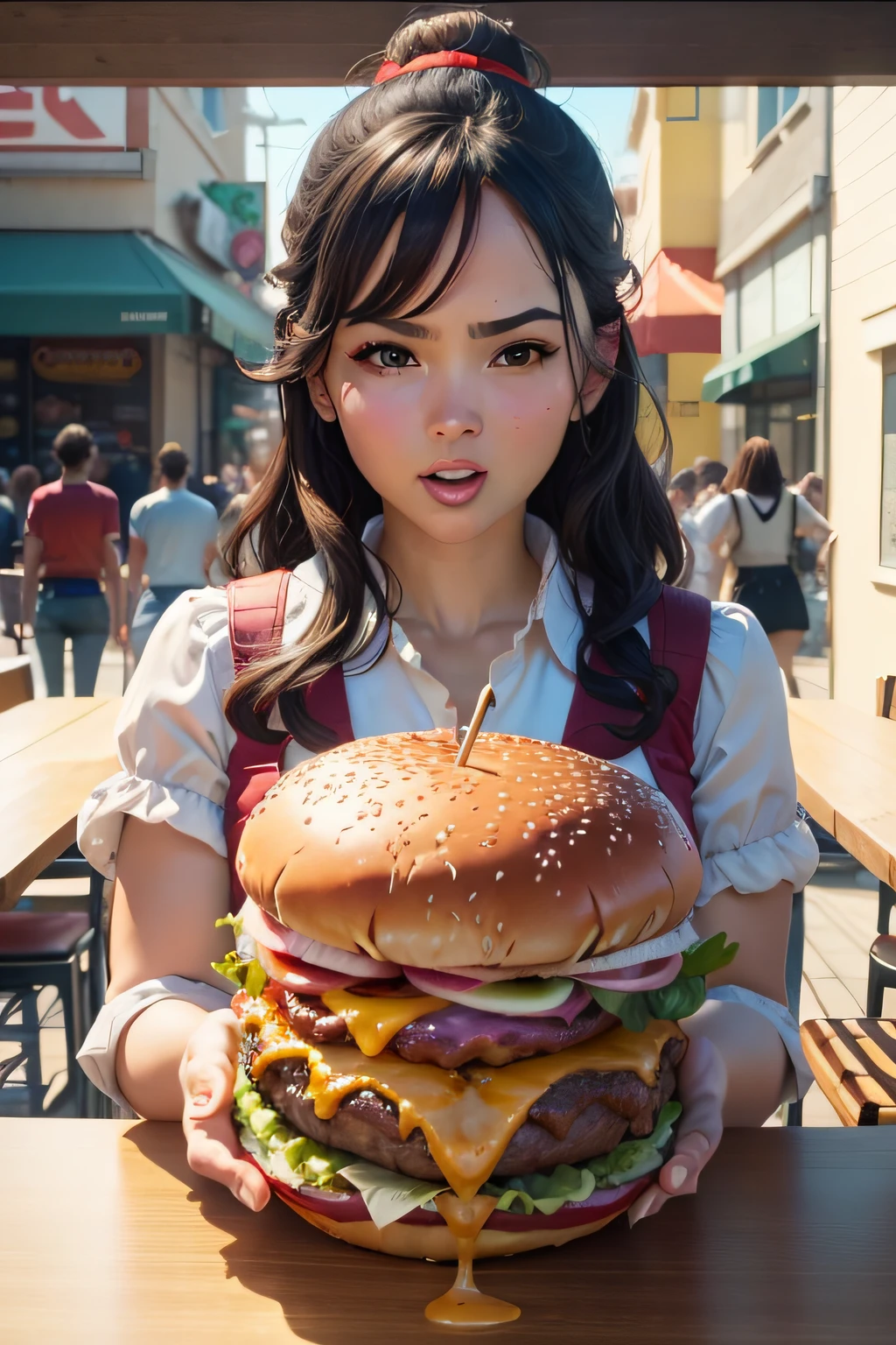 a juicy delicious burger for a commercial