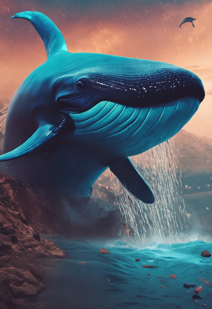 Dream Blue Whale,Muscle strength,The biceps sweat,Black main tone,