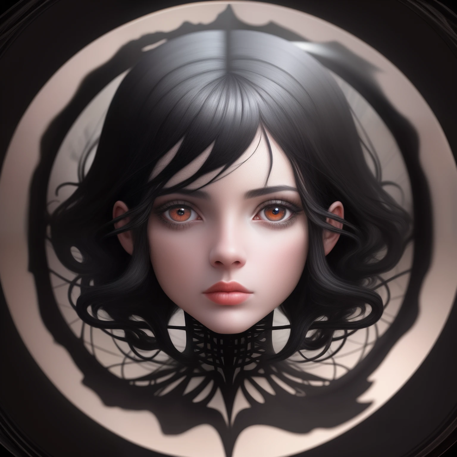 black hair, Surrealism, 8k, super detail