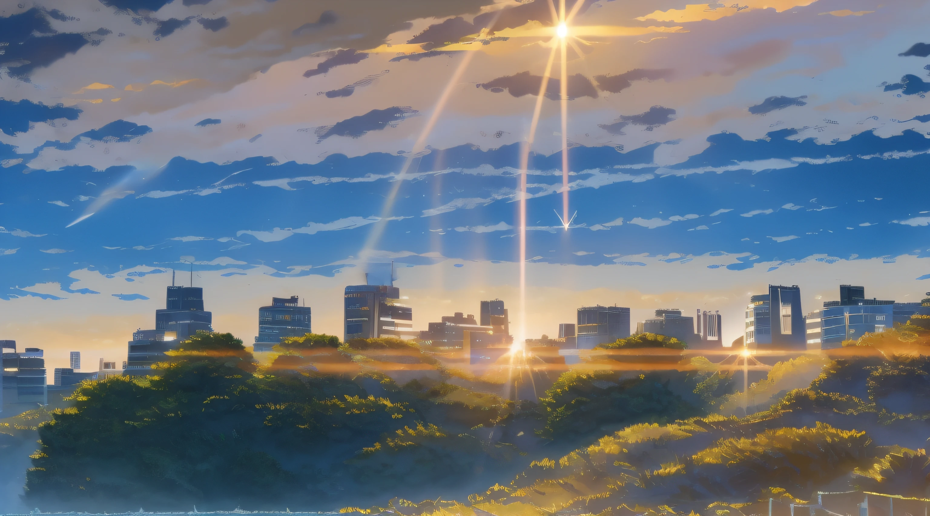 he vast sky, beautiful skyline, large grasslands, extremely tense and dramatic pictures, moving visual effects, the high-hanging Polaris, and colorful natural light, without character.
without character