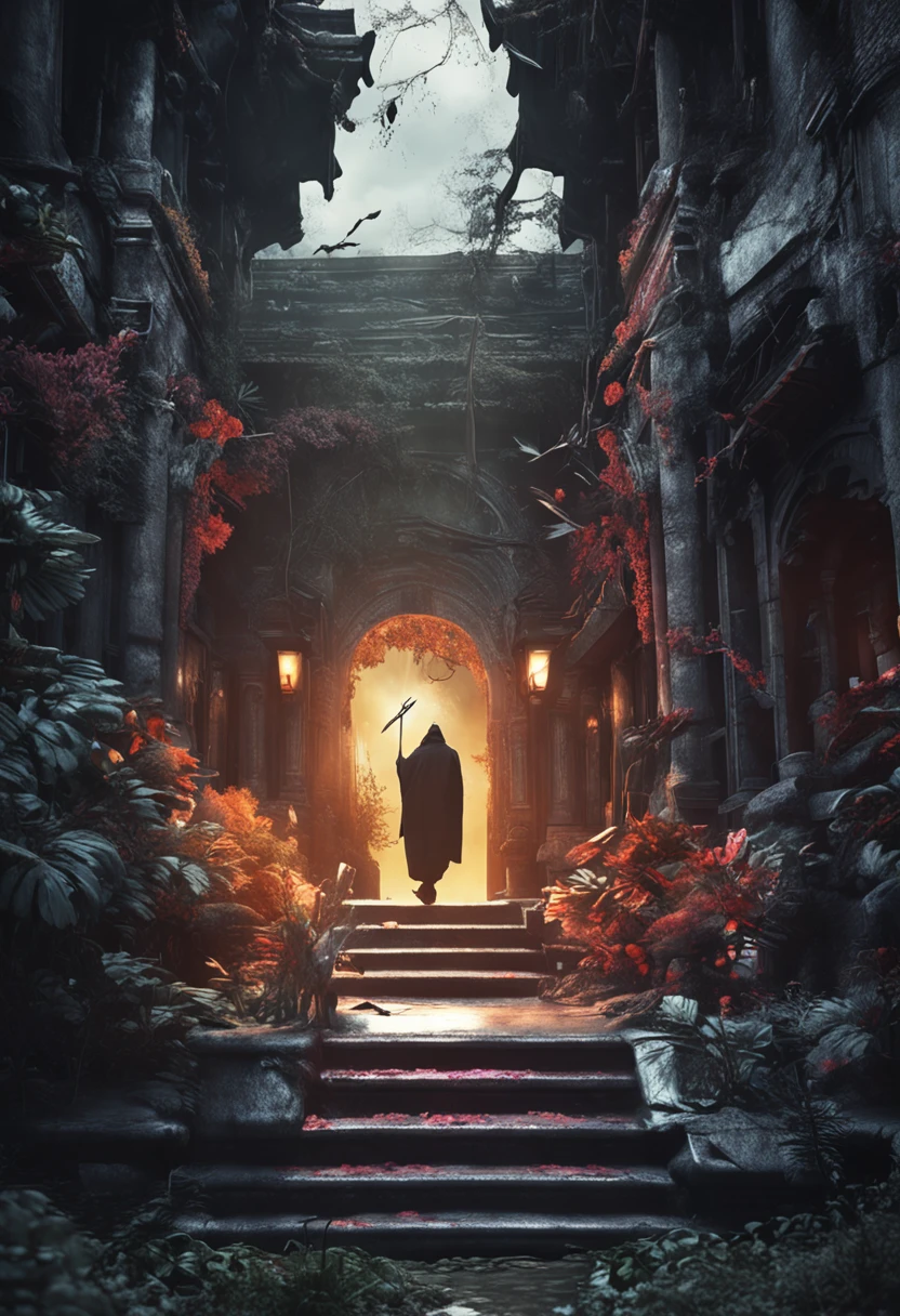 Best quality, Masterpiece, 超高分辨率, (photograph realistic:1.4), surrealism, Dream-like,fusionart, Shadowdancer, shadow magic, darkness control, stealth, shadowstep, umbral spells, hidden blade,