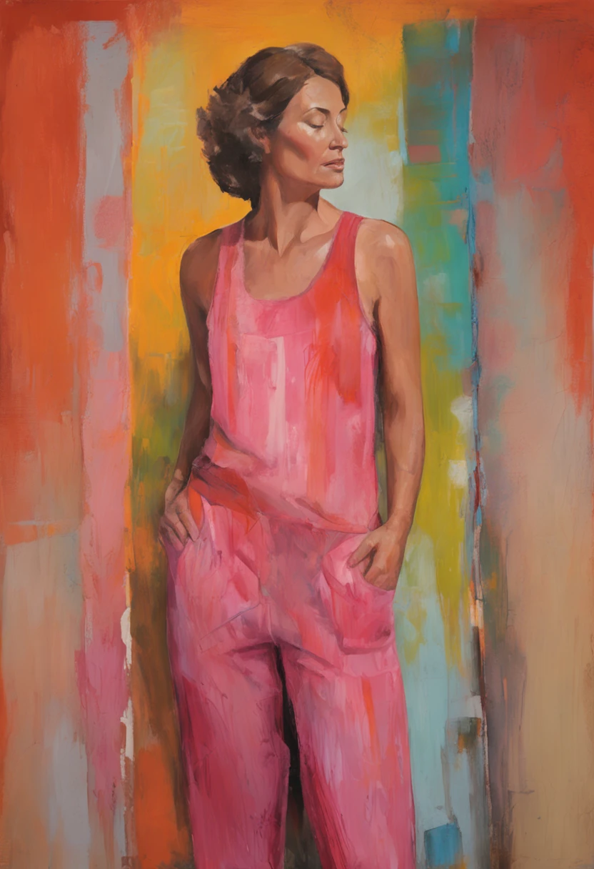 Sleeping girl, (((35 years old))), (((realistic))), short brown hair, pink pajama shorts are pulled down to the knees, (((her hairy cunt))), (((small breasts with hard nipples))), (((highly detailed clean))), vector image , vibrant vector, (((masterpiece)))
