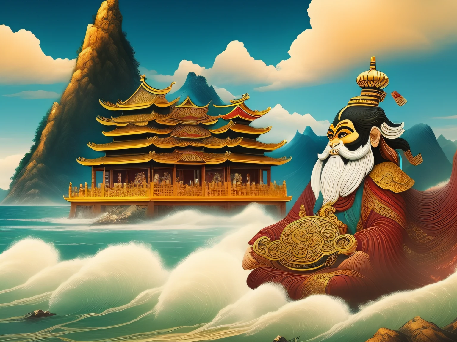 Chinese mythology and stories,Inspired by the classics of the mountains and the sea,A monkey has four ears